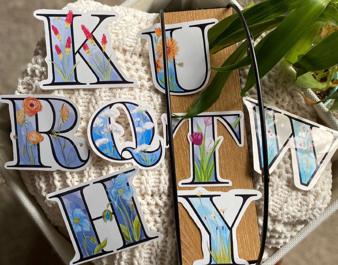 Floral Alphabet Stickers