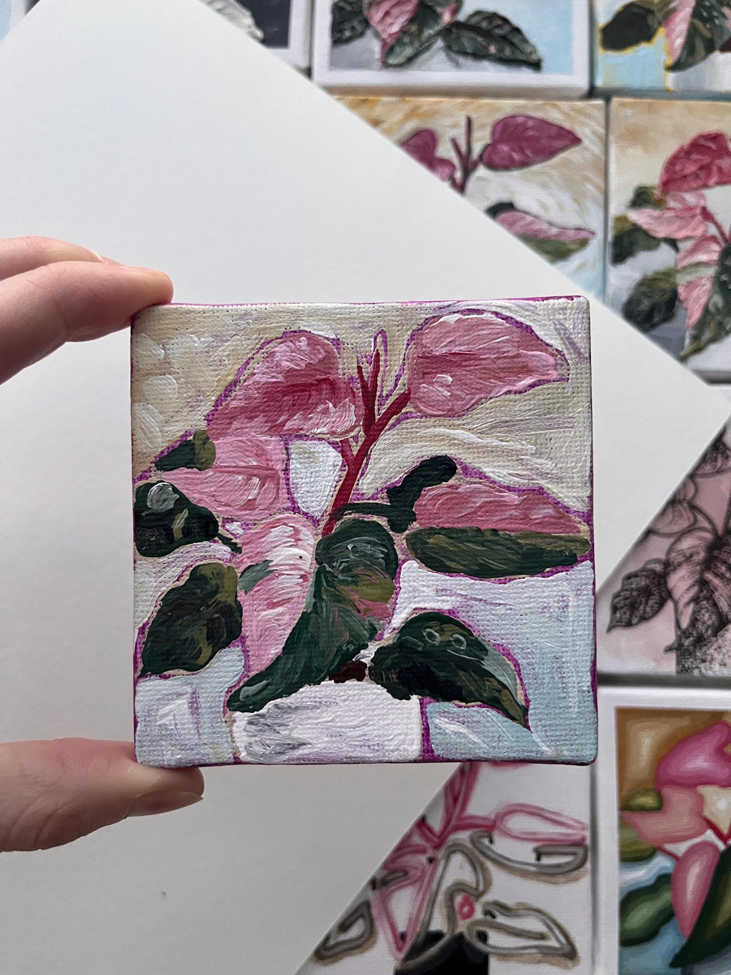 the loosey goosey, Pink Princess Philodendron painting 17