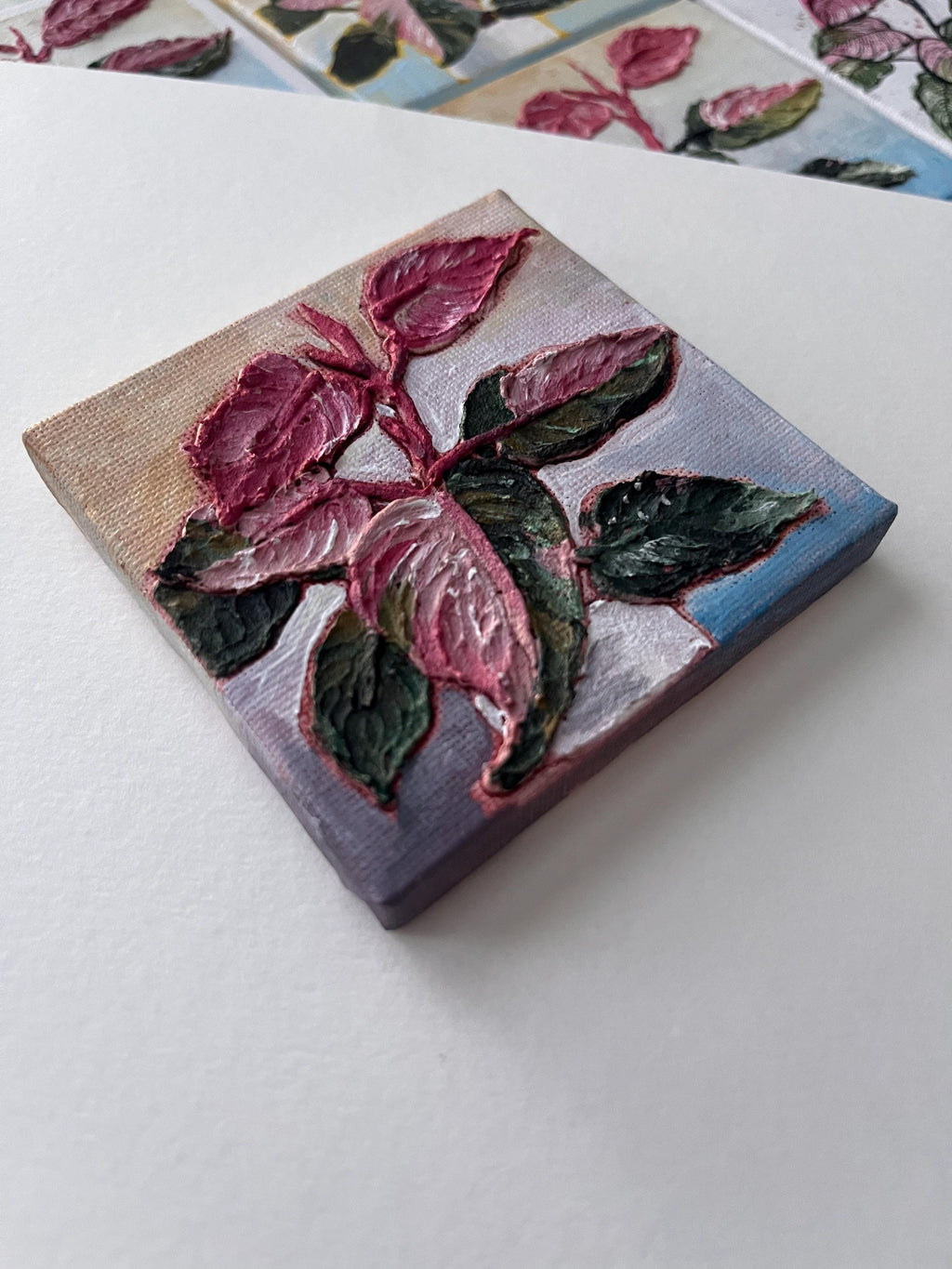 the moody texture, Pink Princess Philodendron painting 7