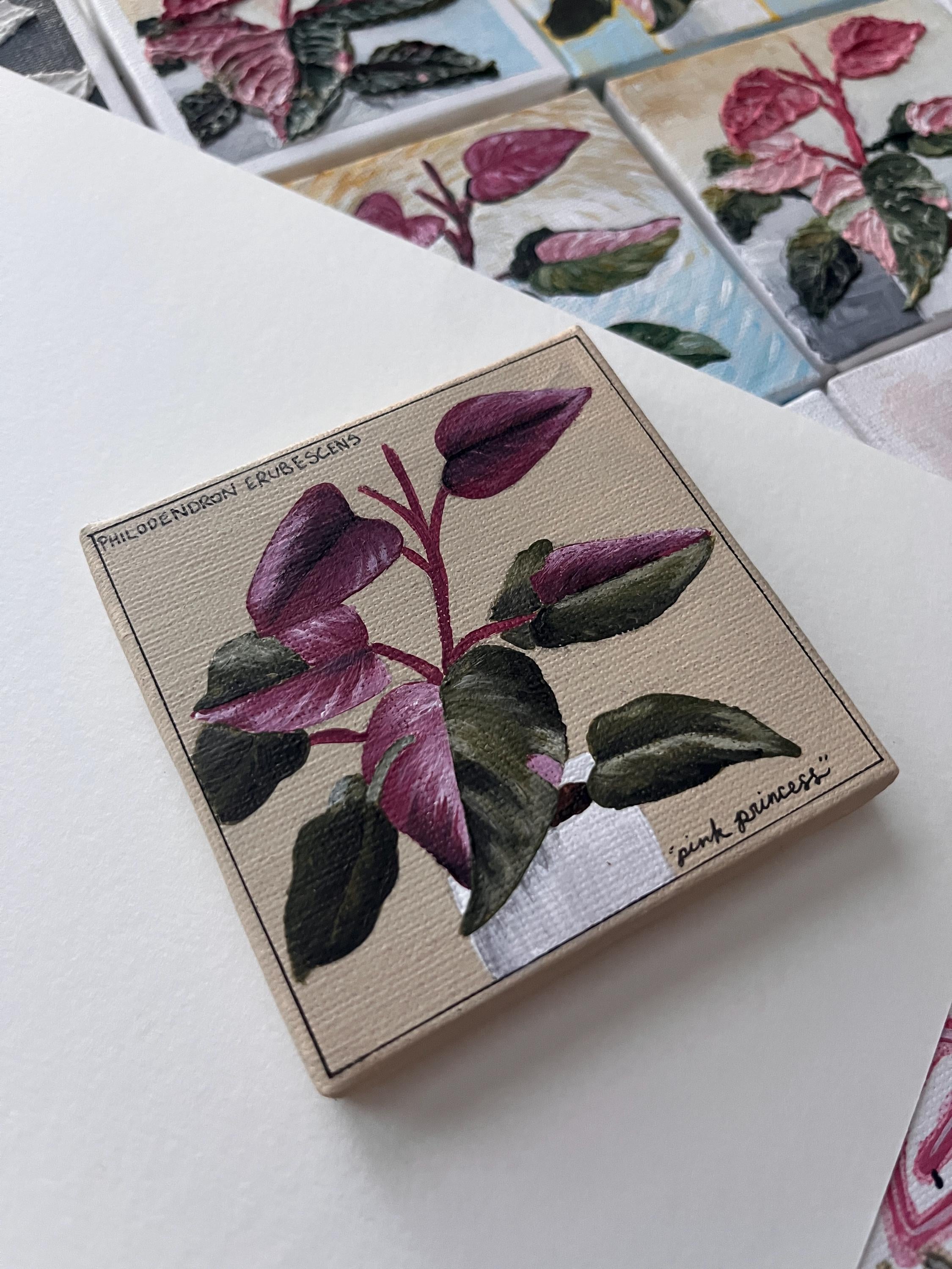 the vintage botanical, Pink Princess Philodendron painting 24