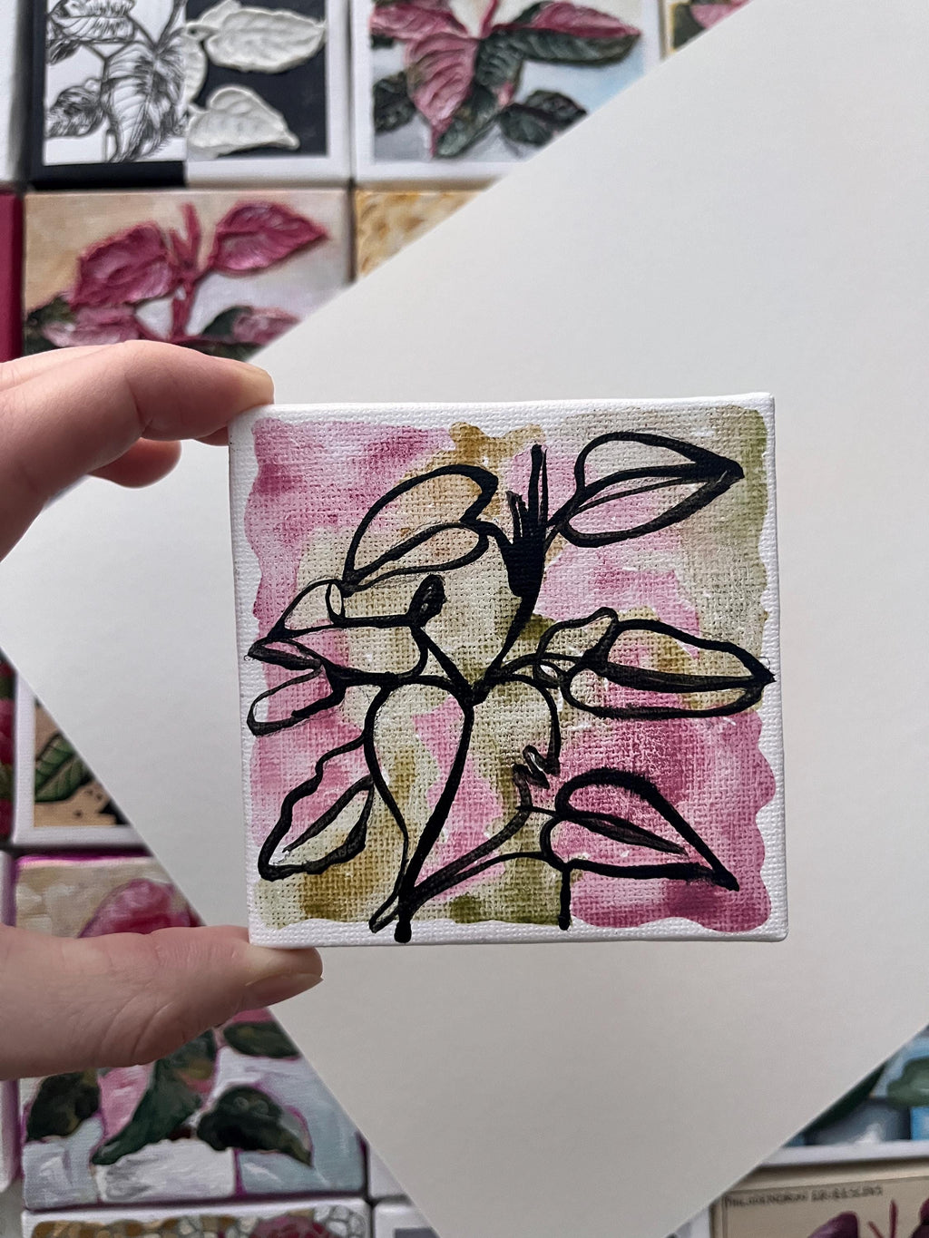the one liner, Pink Princess Philodendron painting 21