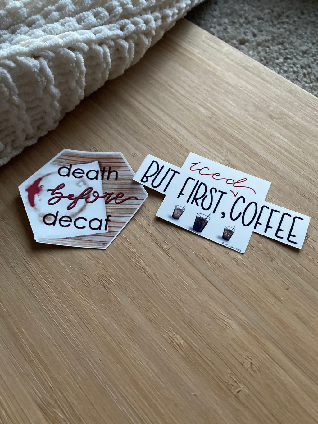 death before decaf vinyl sticker