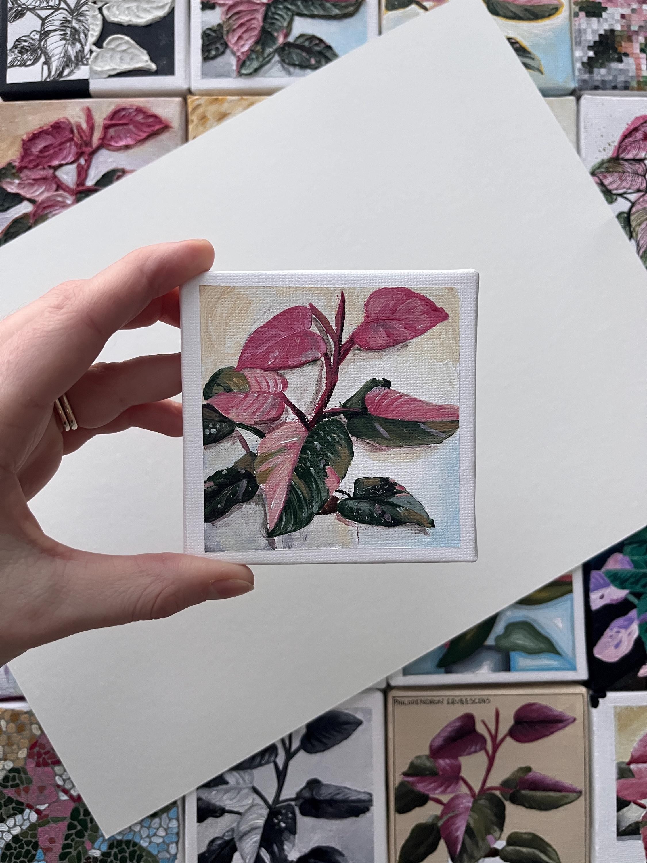the standard, Pink Princess Philodendron painting 1