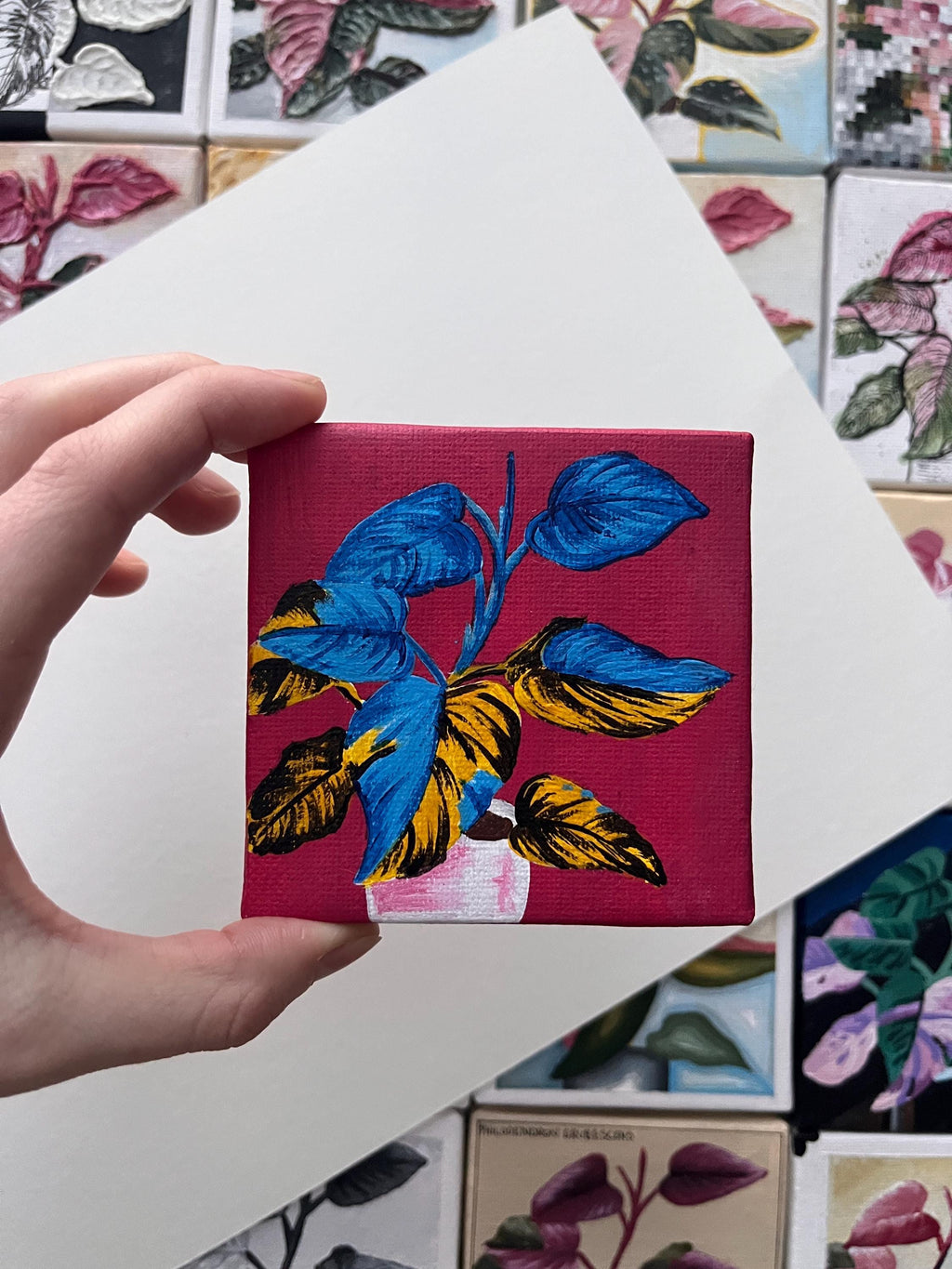 the pop art, Pink Princess Philodendron painting 6