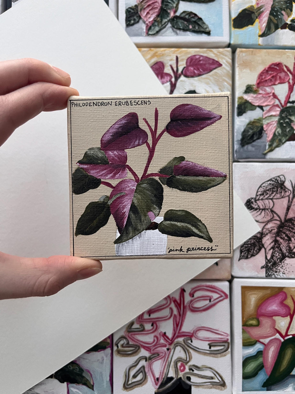 the vintage botanical, Pink Princess Philodendron painting 24