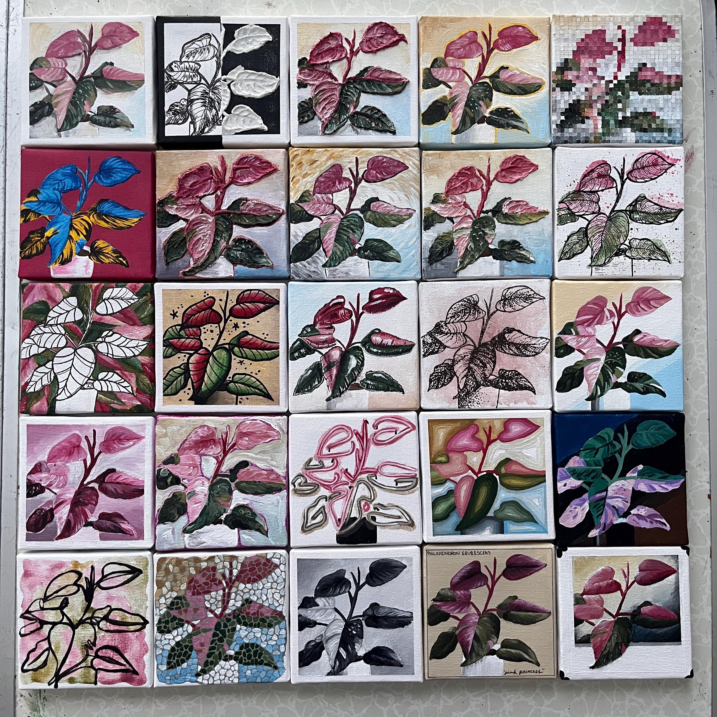 the polaroid, Pink Princess Philodendron painting 25