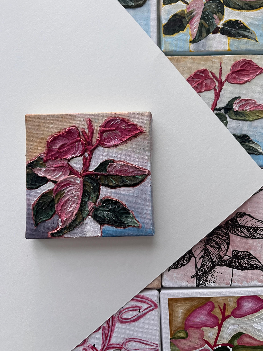 the moody texture, Pink Princess Philodendron painting 7