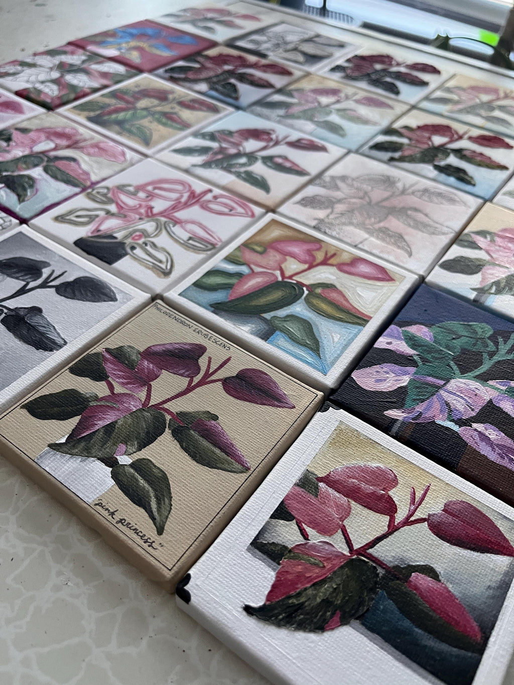 the vintage botanical, Pink Princess Philodendron painting 24