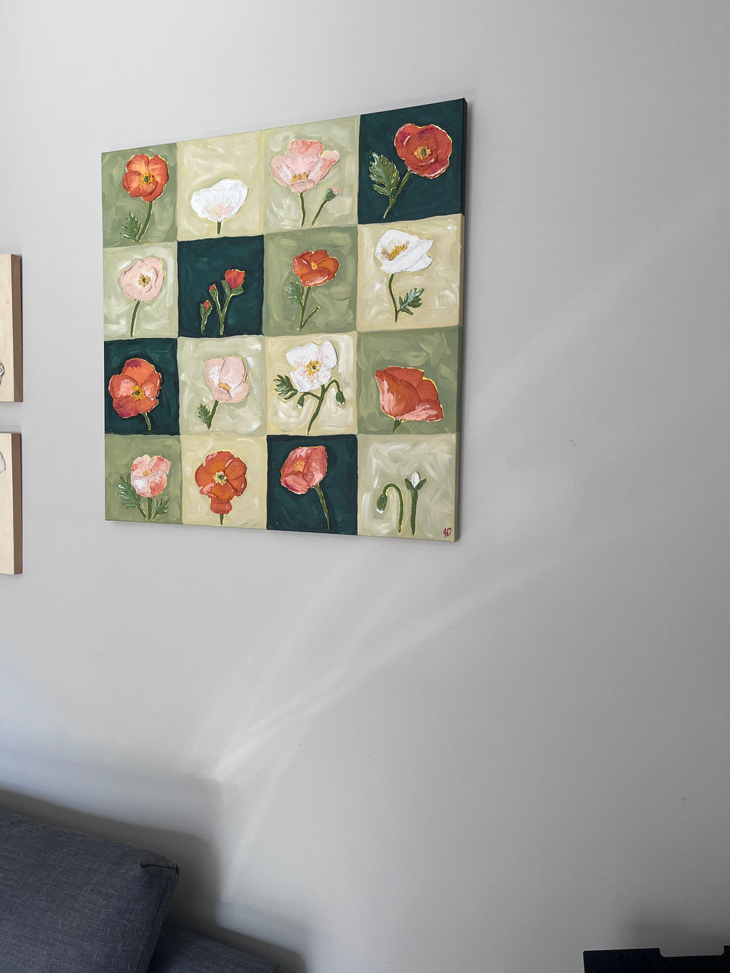 24" x 24" Poppies Painting