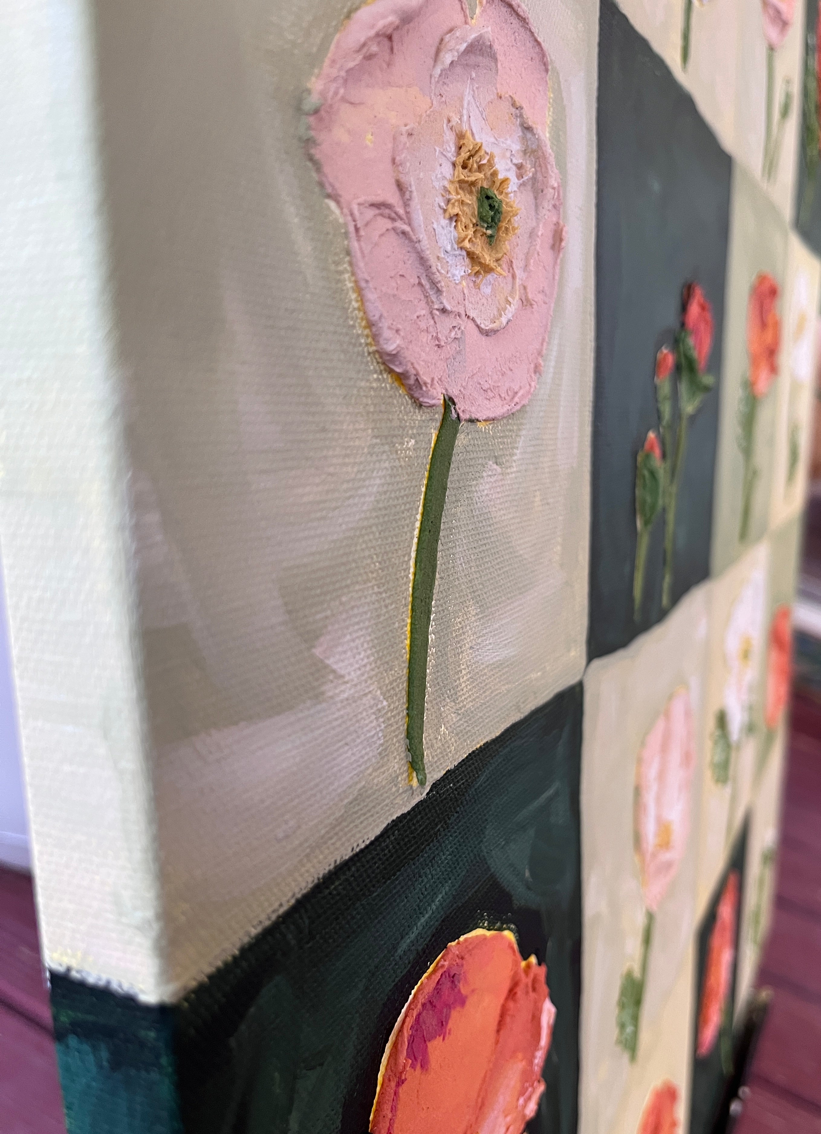 24" x 24" Poppies Painting