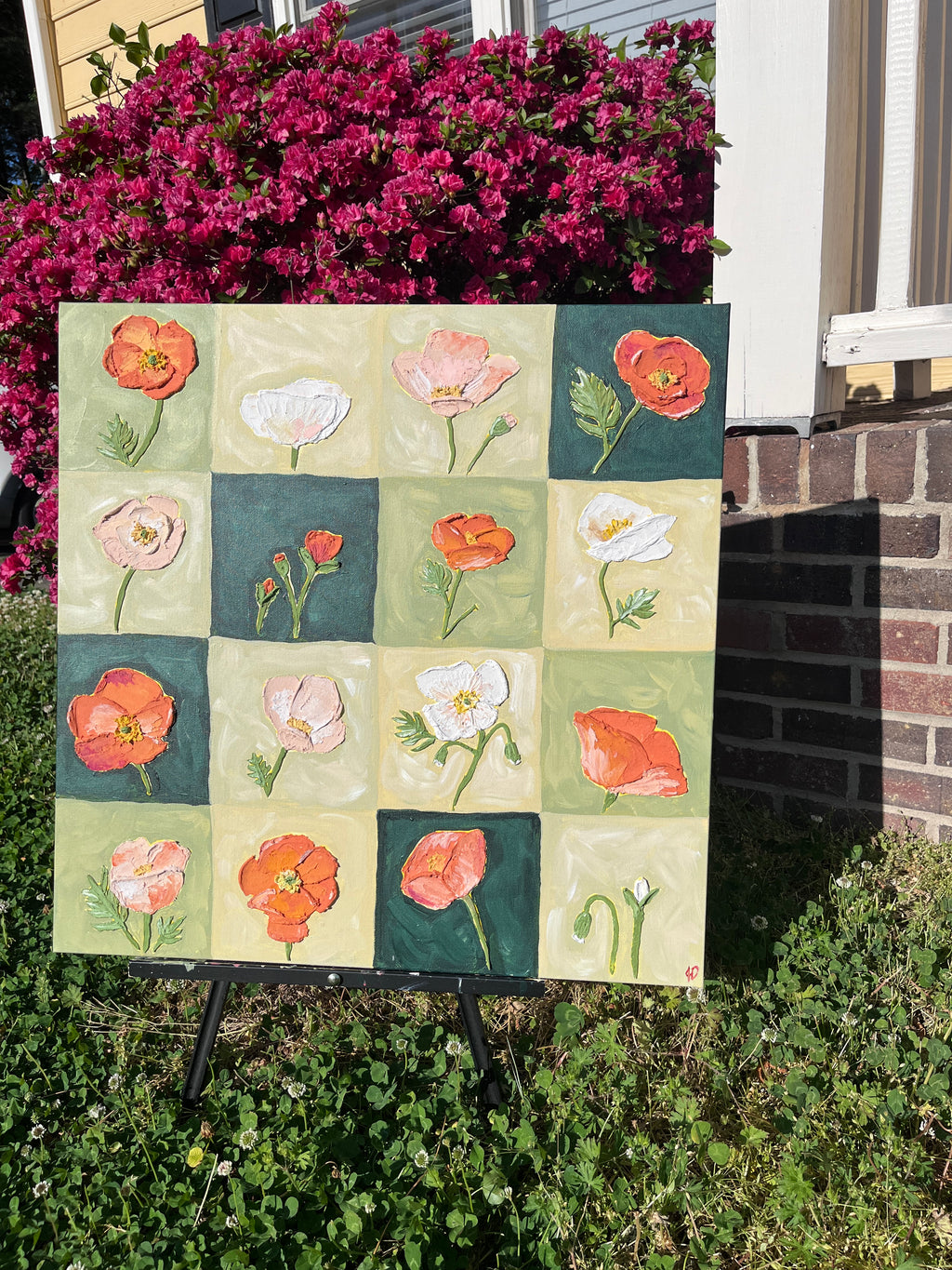 24" x 24" Poppies Painting