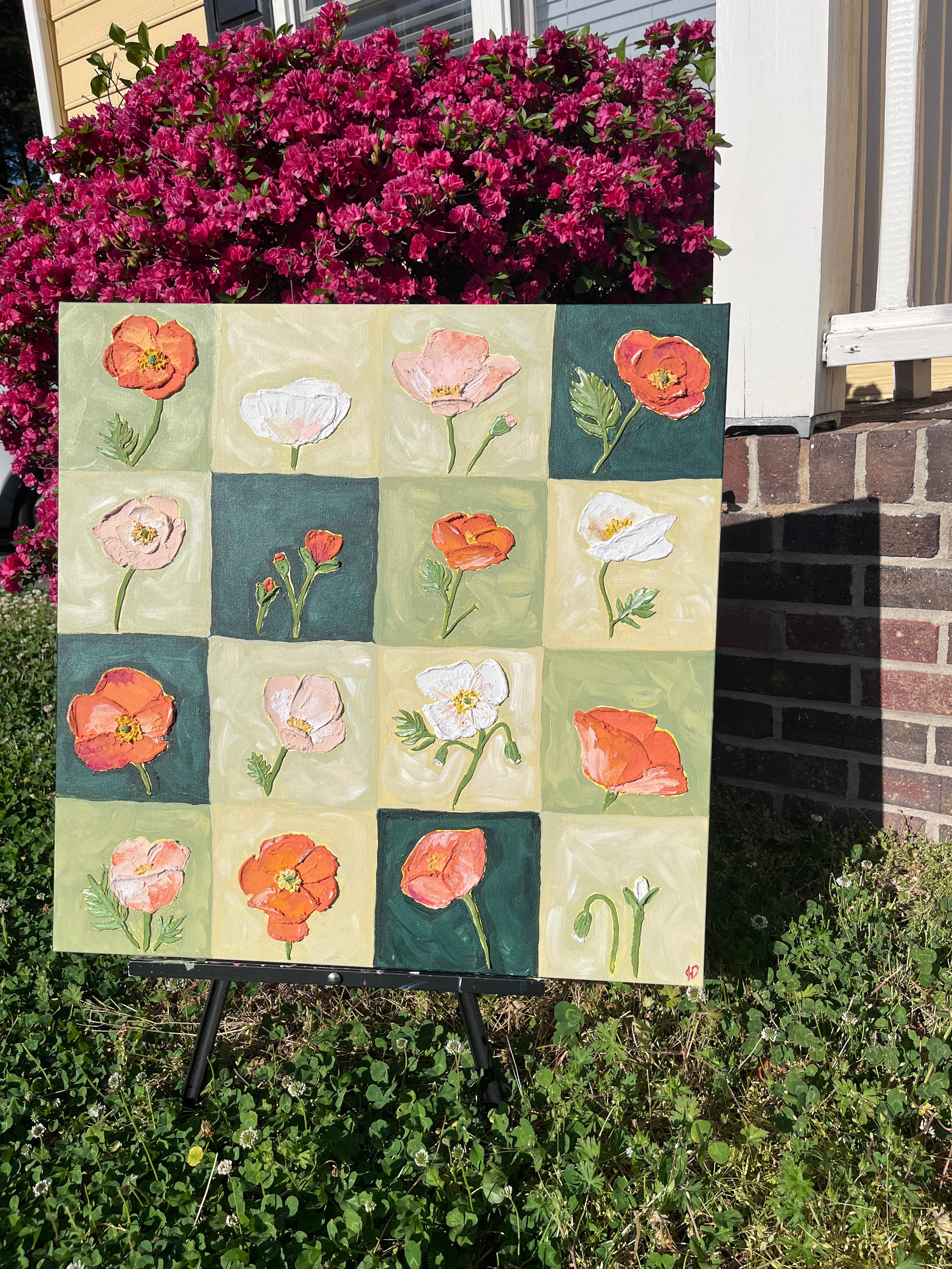 24" x 24" Poppies Painting