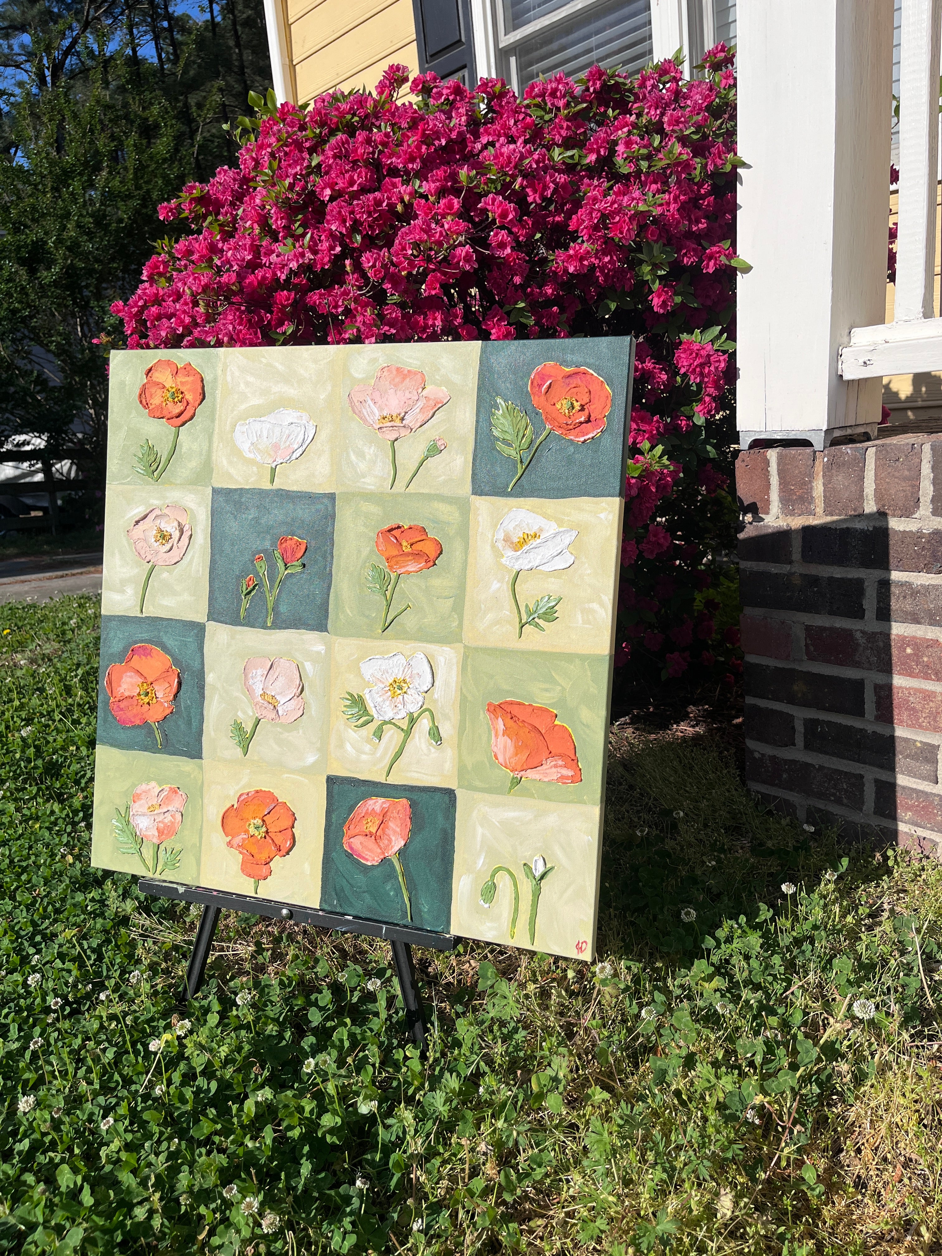 24" x 24" Poppies Painting