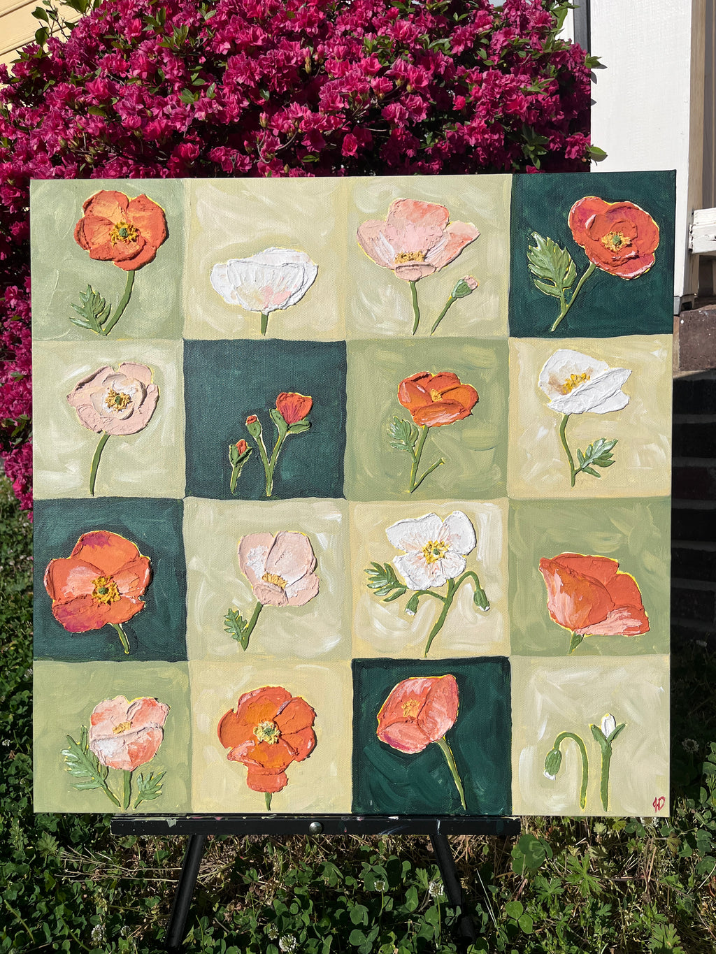 24" x 24" Poppies Painting