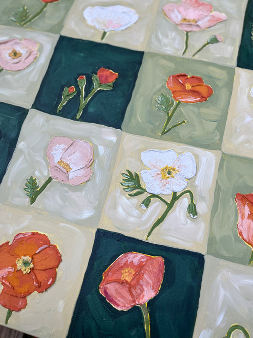 24" x 24" Poppies Painting