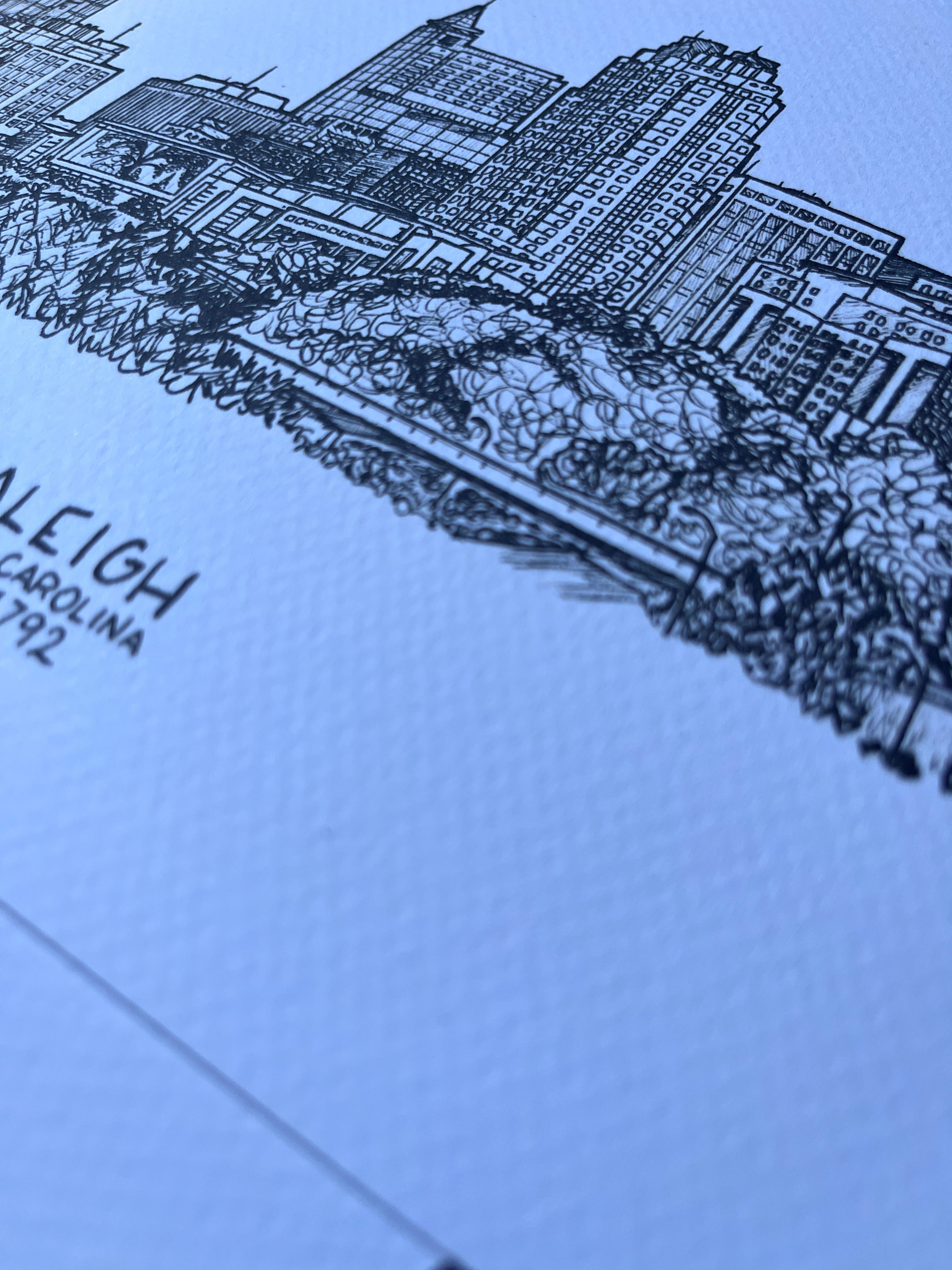 Raleigh Skyline Print