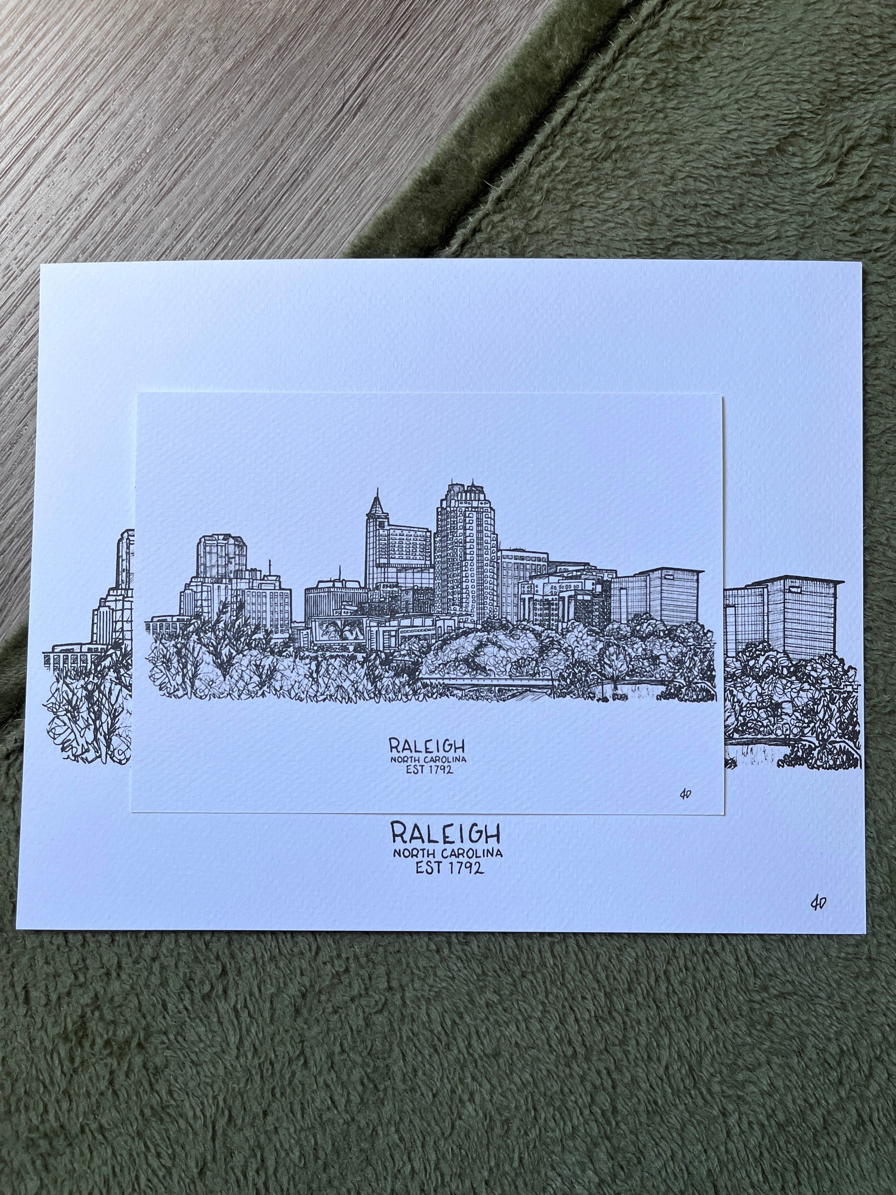 Raleigh Skyline Print