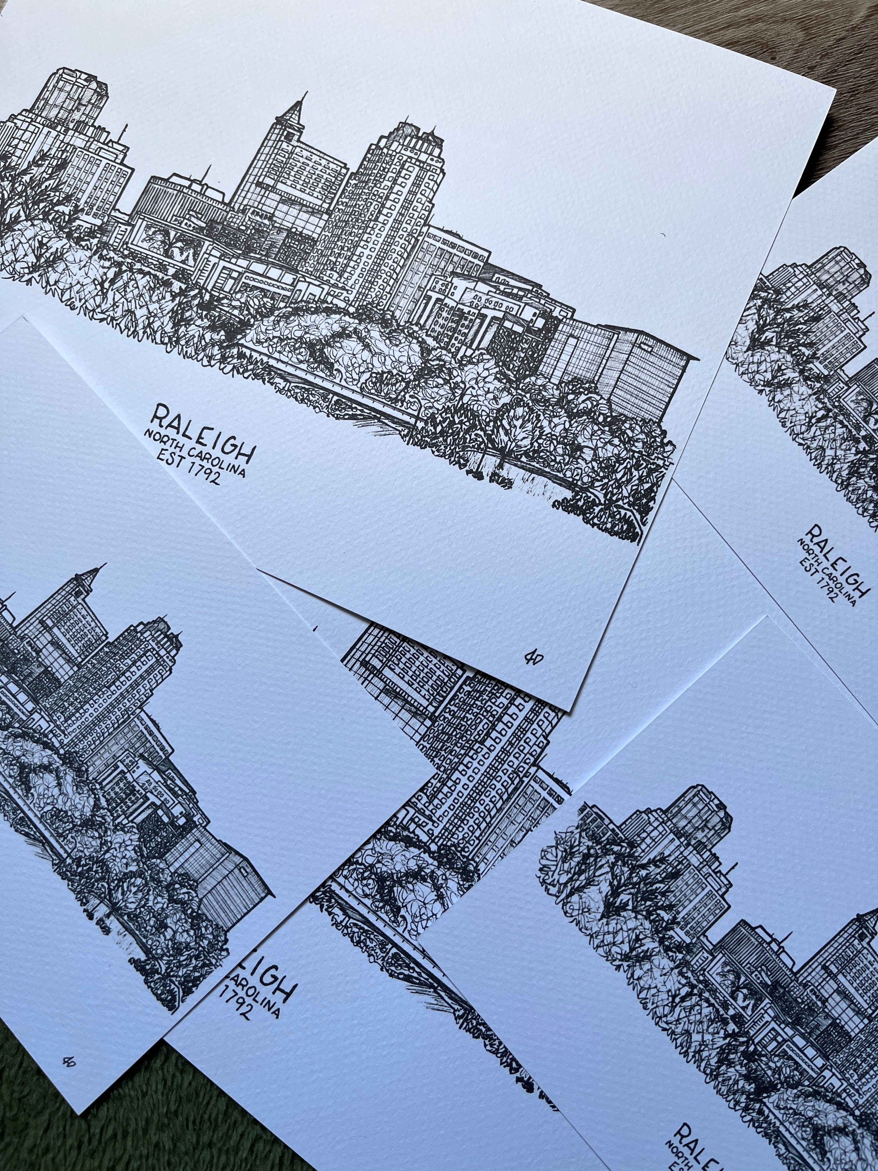 Raleigh Skyline Print