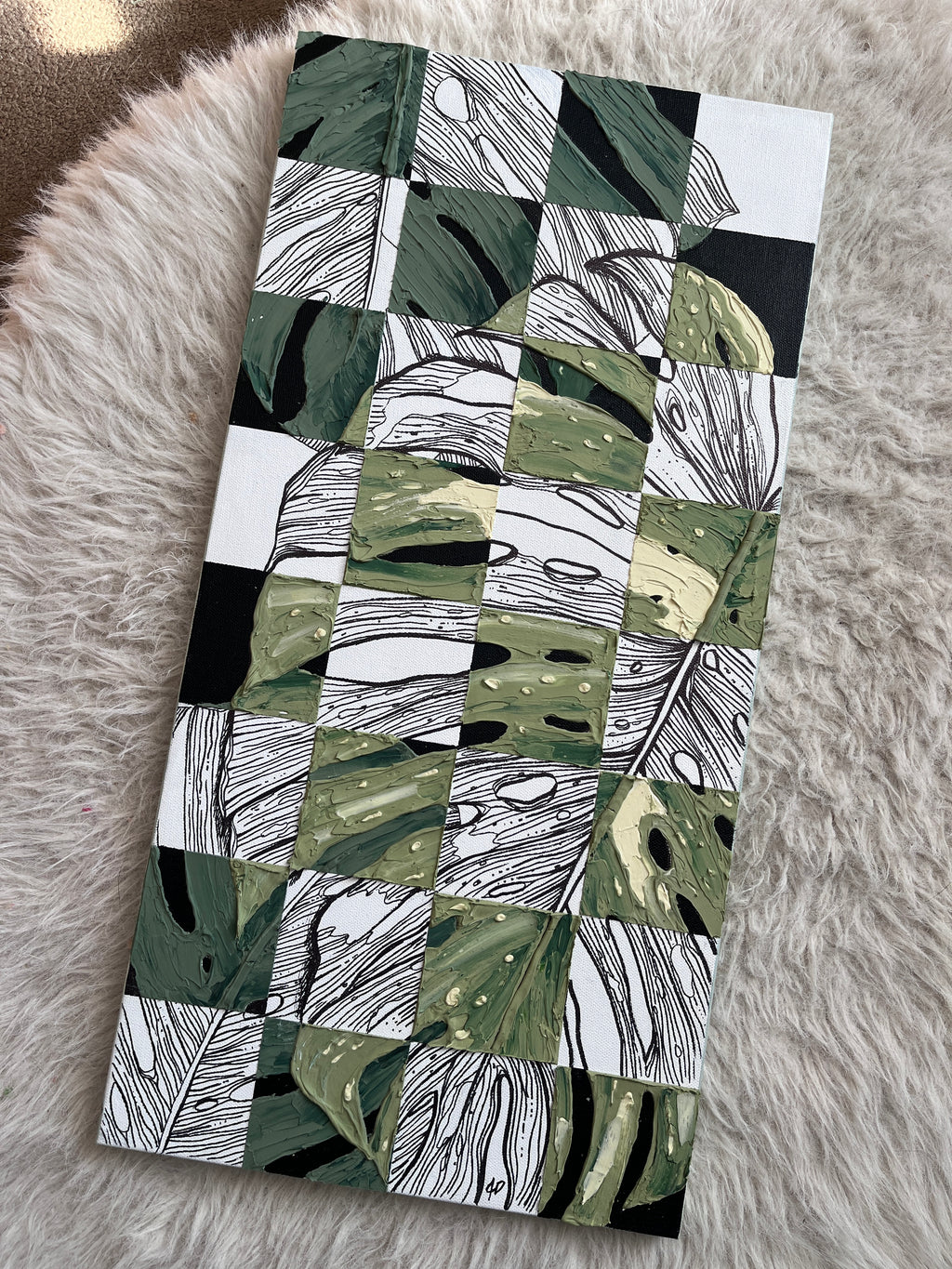Tropical Squares 12x24" Painting