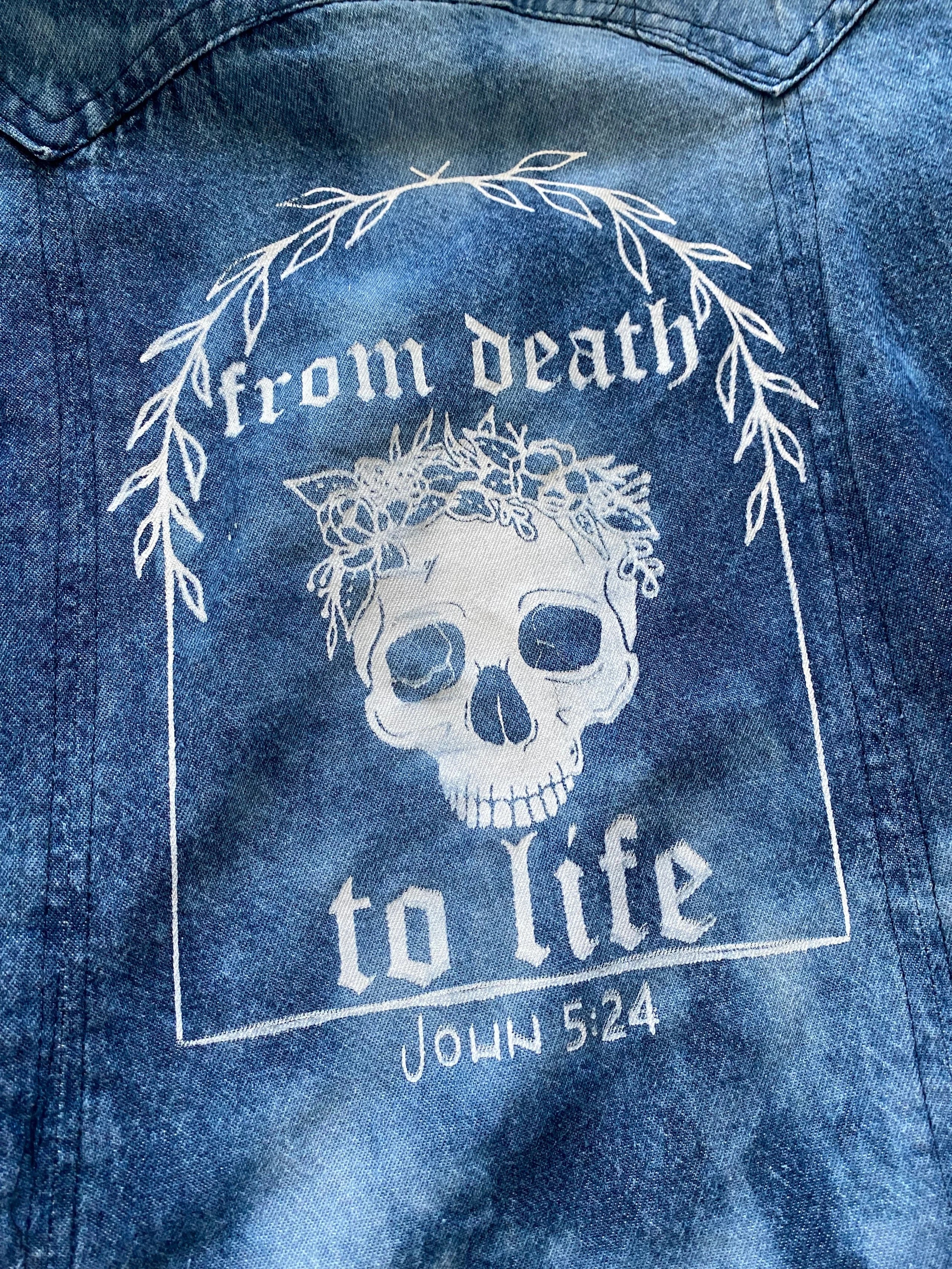 M Death to Life denim button up shirt