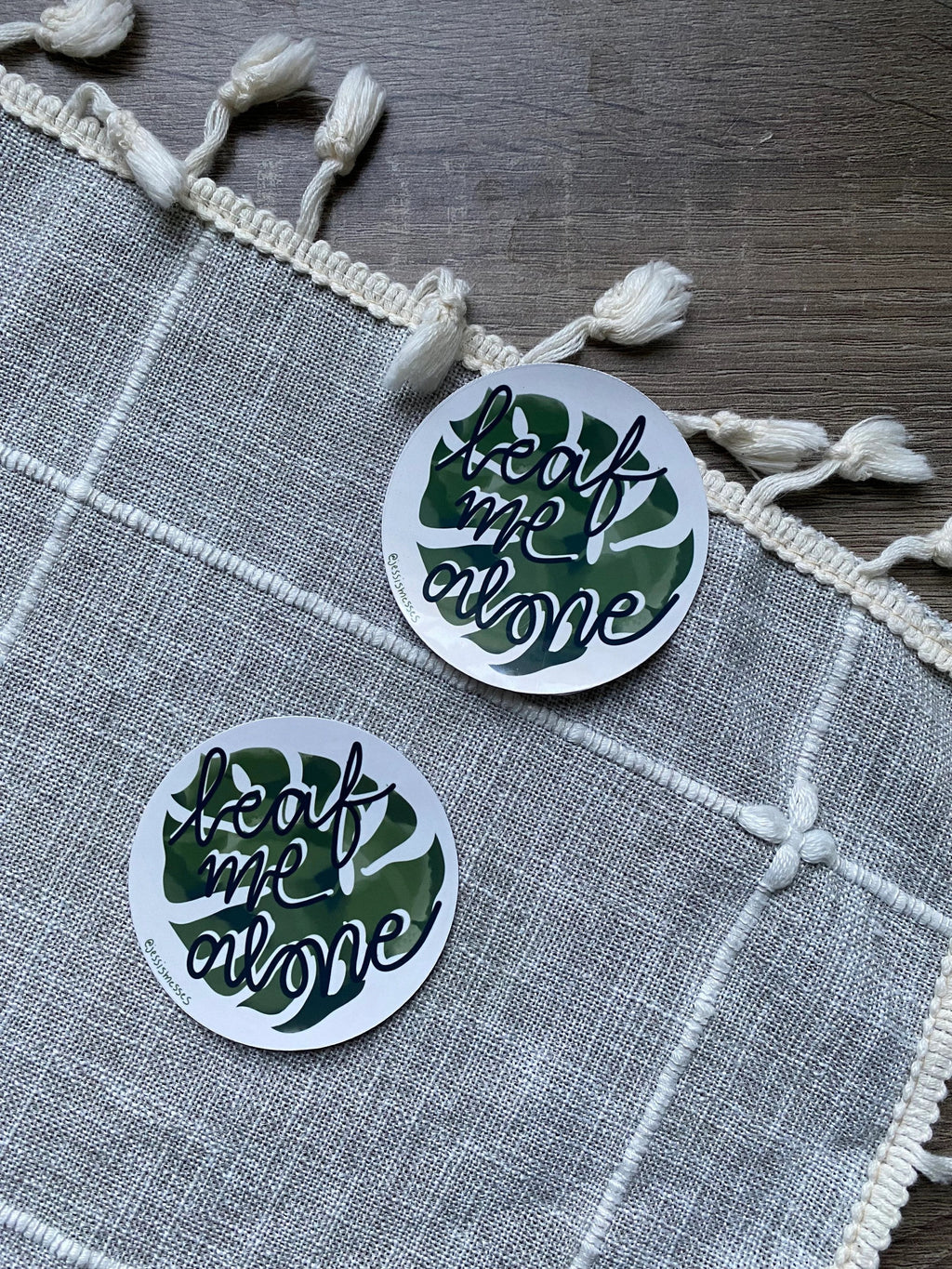 leaf me alone punny sticker