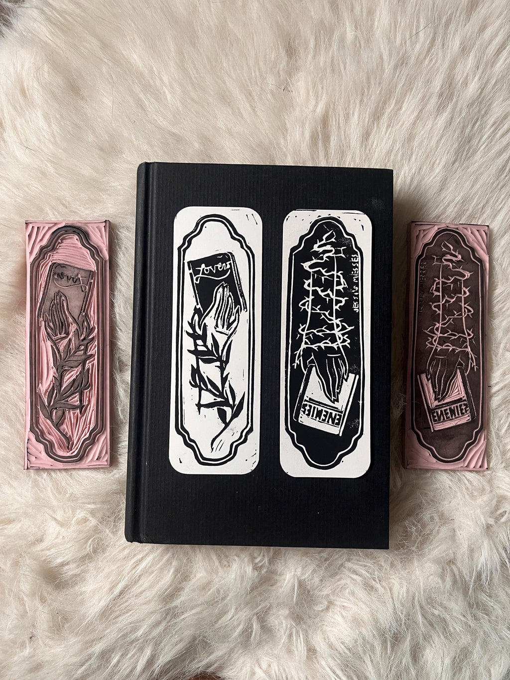 enemies to lovers double sided block printed bookmark
