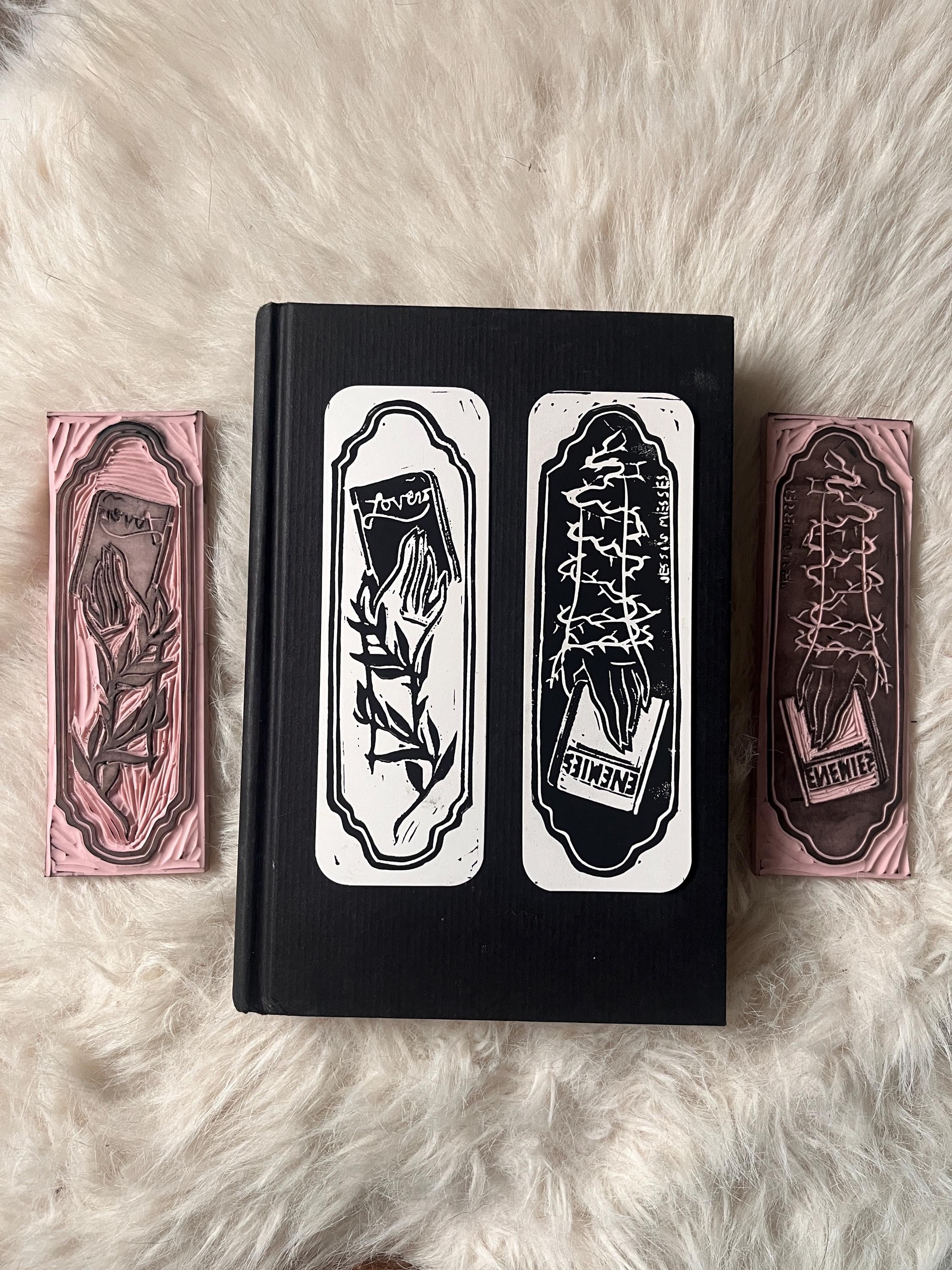 enemies to lovers double sided block printed bookmark