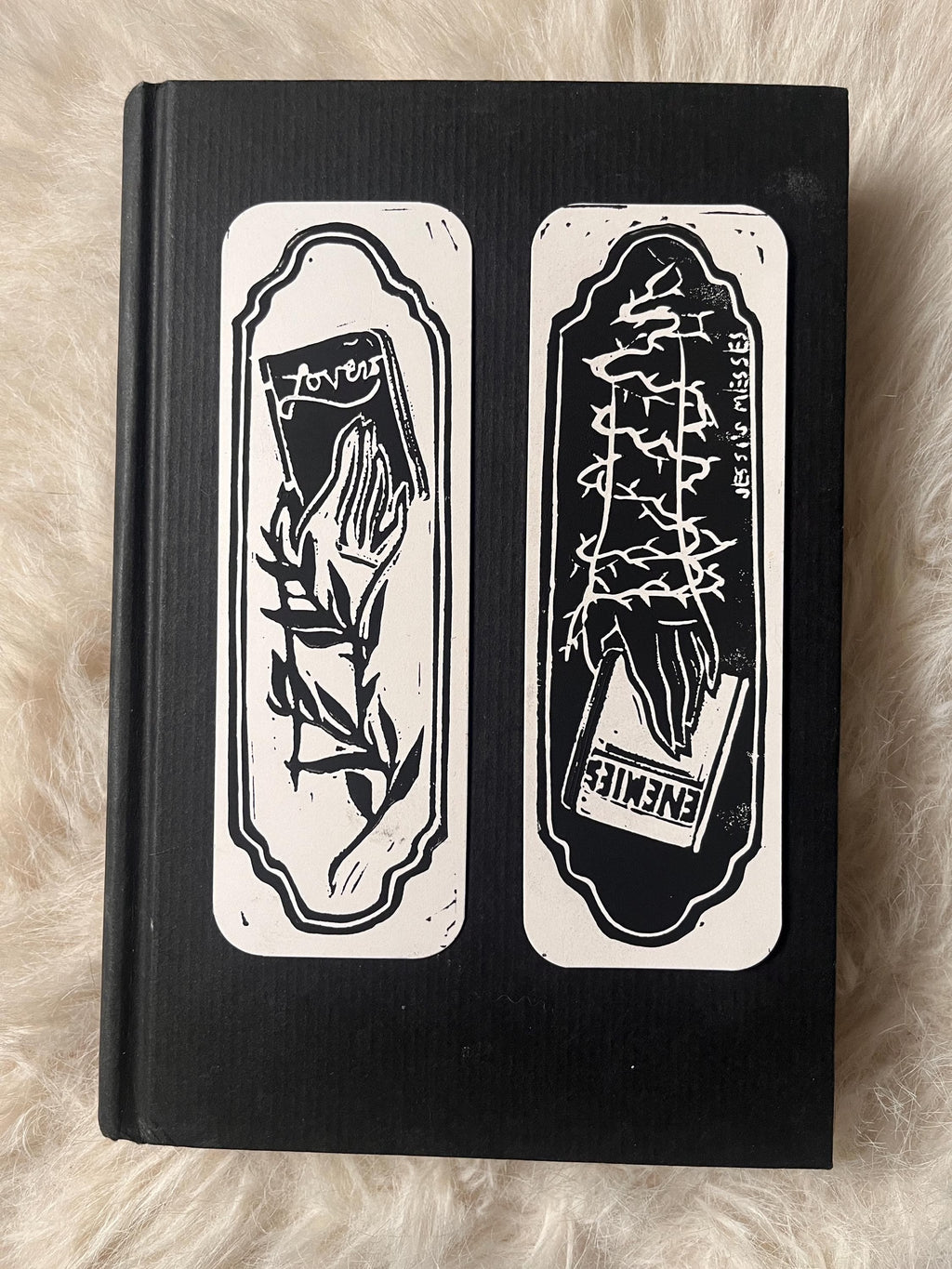 enemies to lovers double sided block printed bookmark