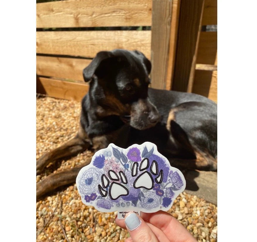 floral Paw print sticker