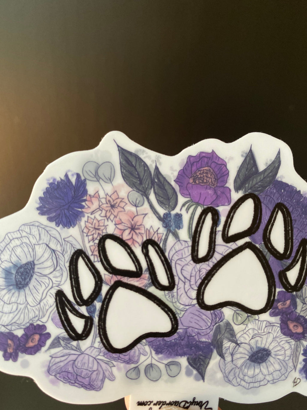 floral Paw print sticker