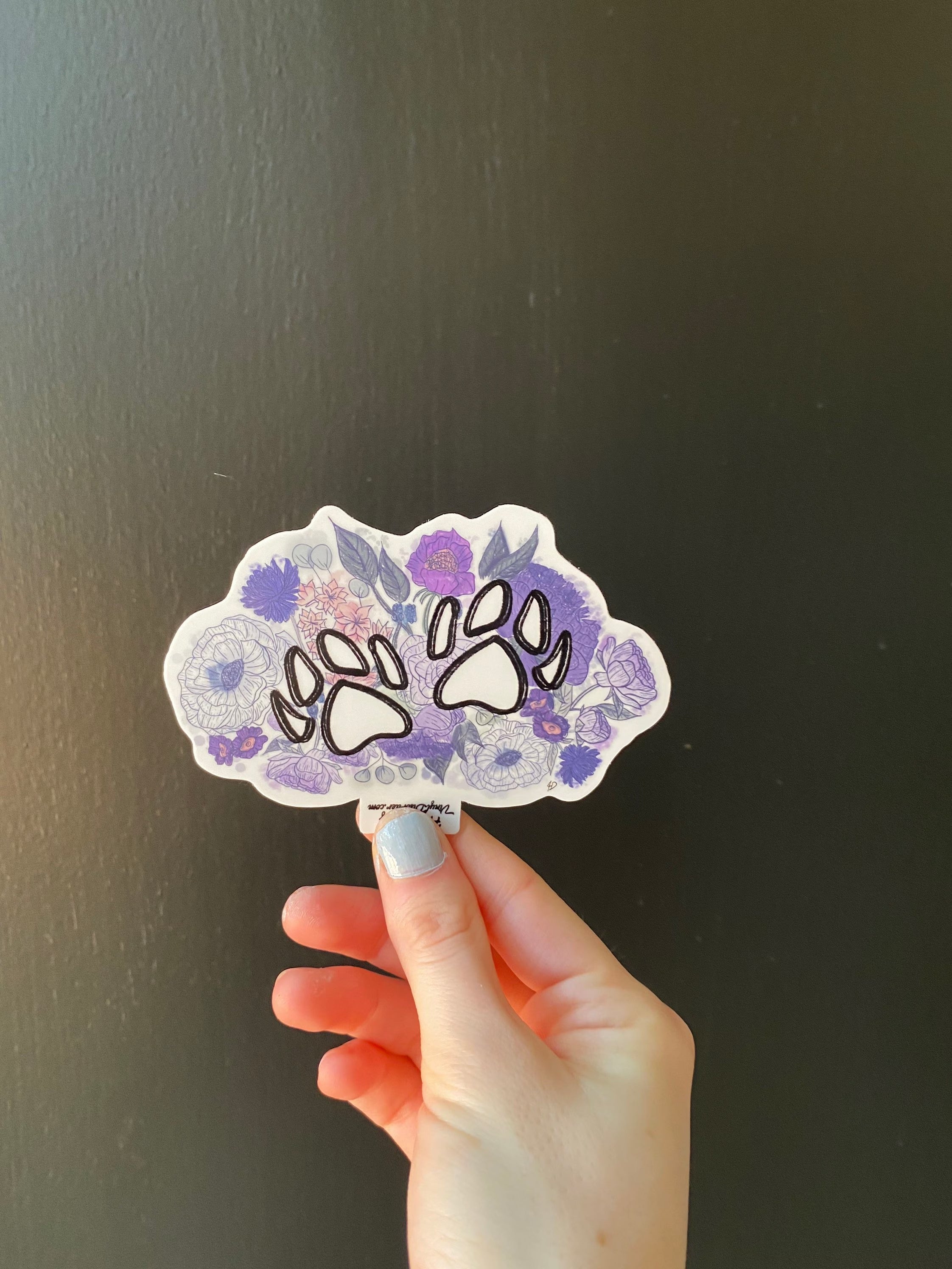 floral Paw print sticker