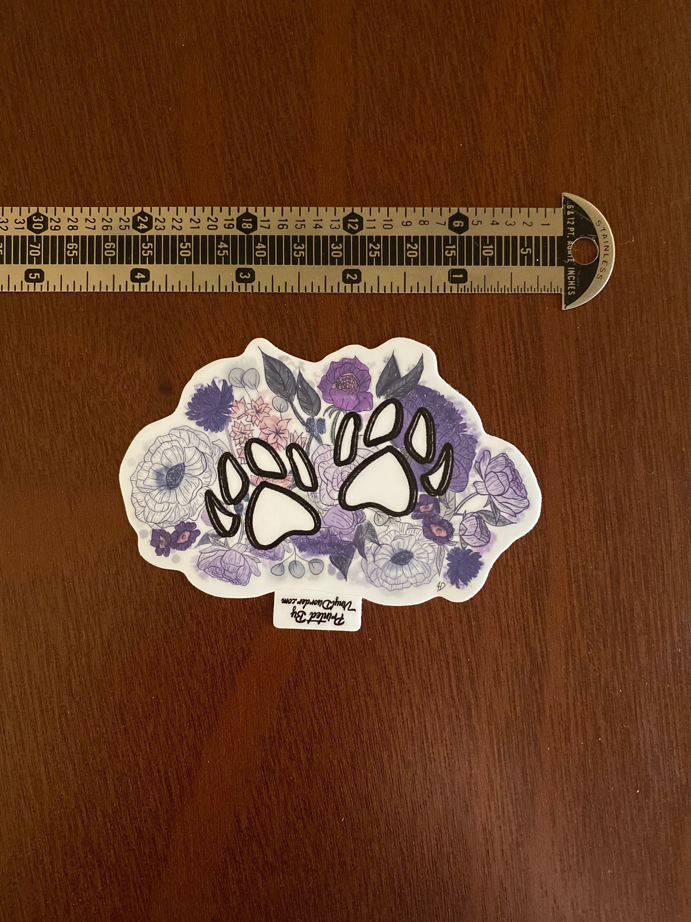 floral Paw print sticker