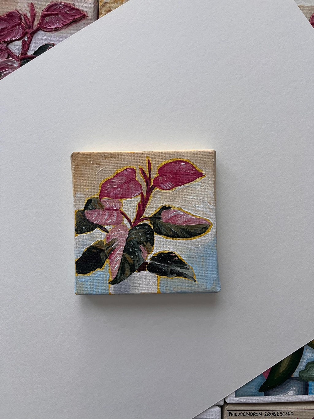 the underpainting, Pink Princess Philodendron painting 4