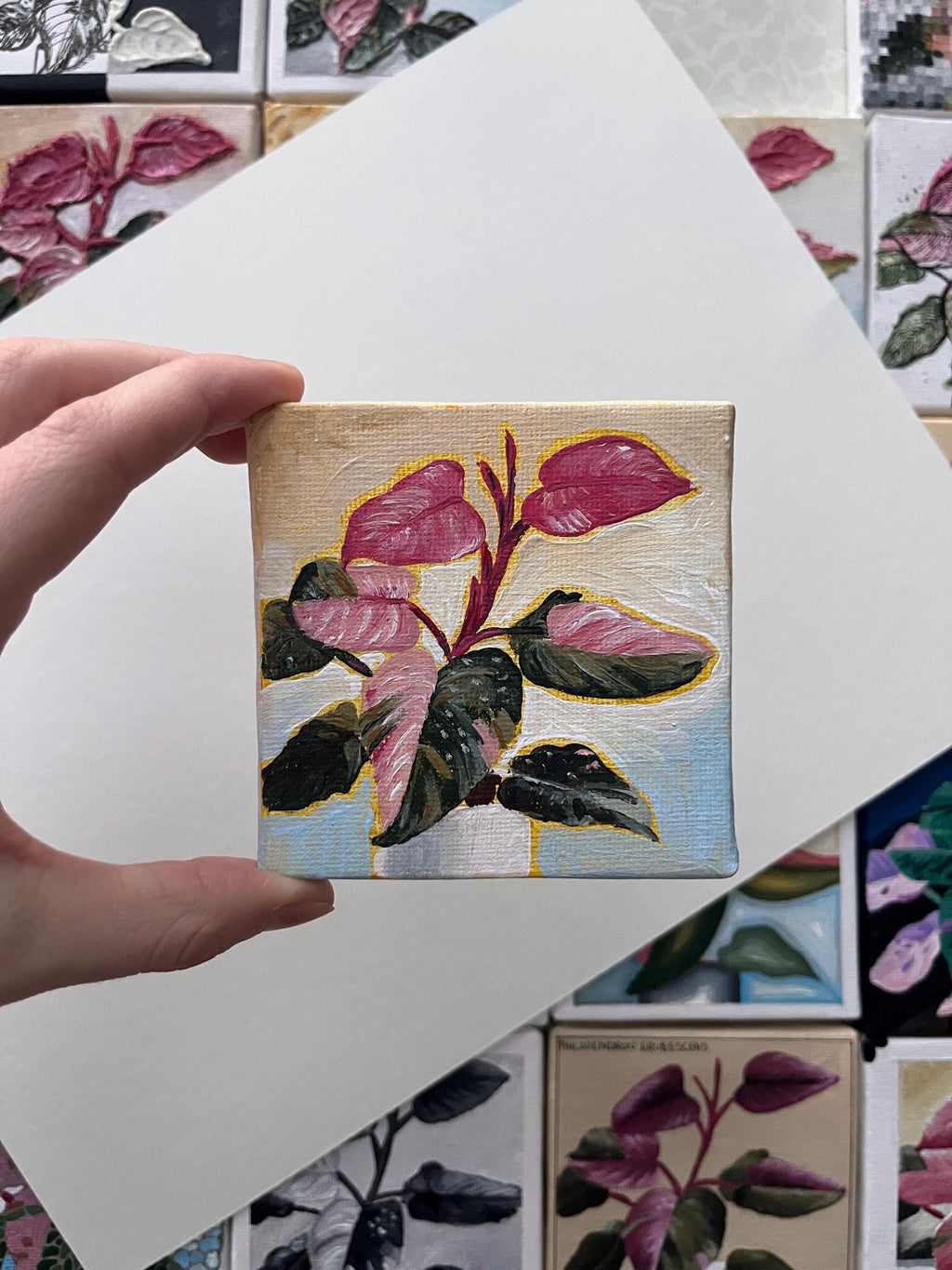 the underpainting, Pink Princess Philodendron painting 4