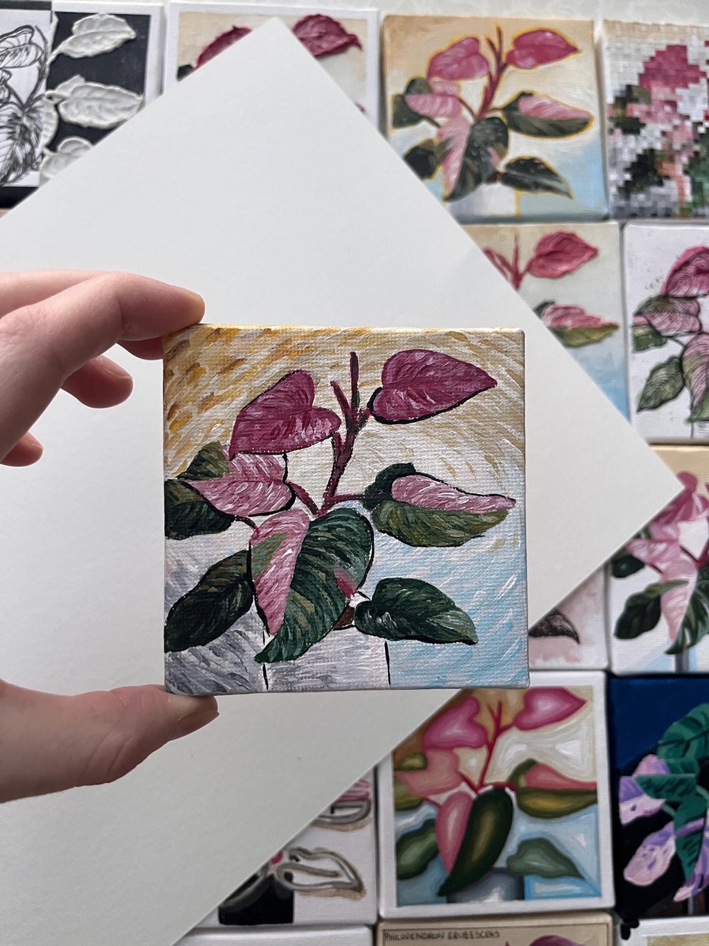 the brushstrokes, Pink Princess Philodendron painting 8