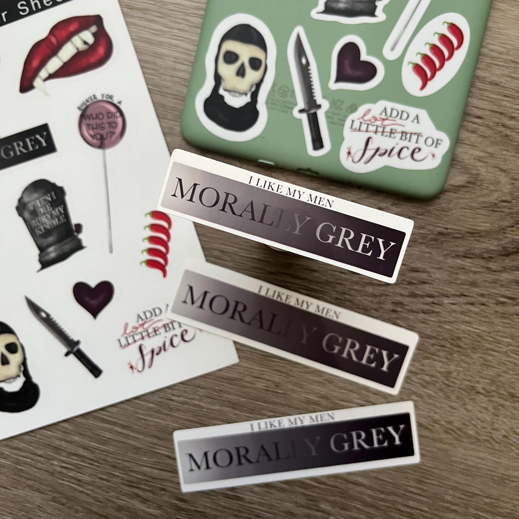 Morally Grey Men Glossy Vinyl Sticker