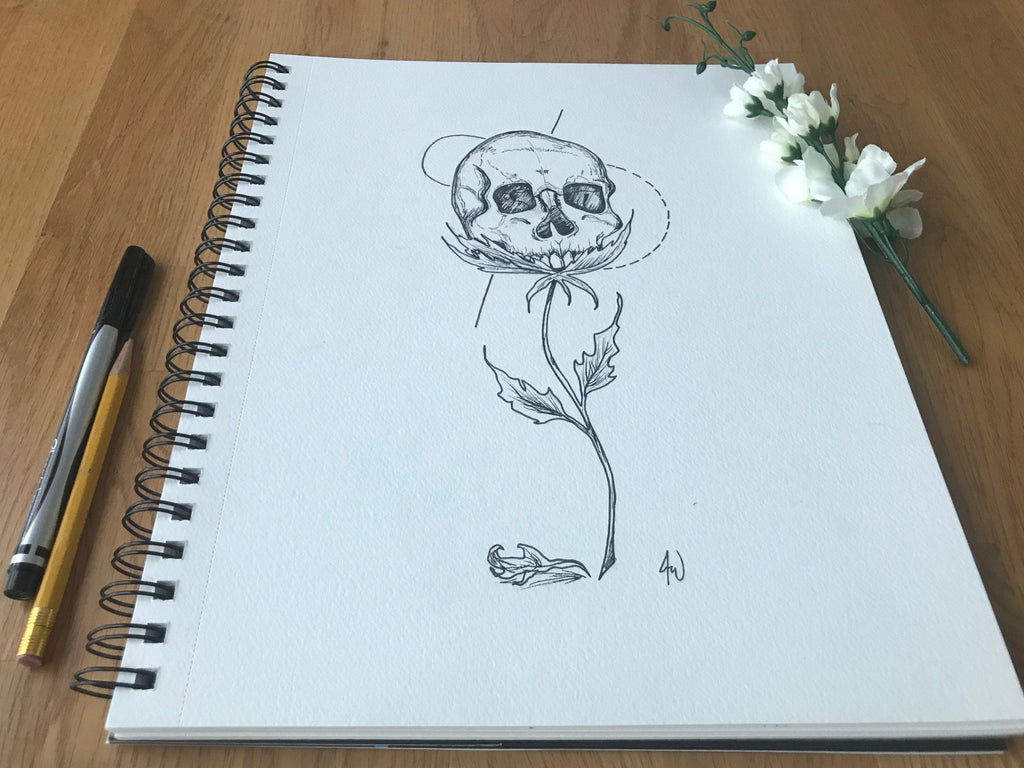 Skull Flower Art Print
