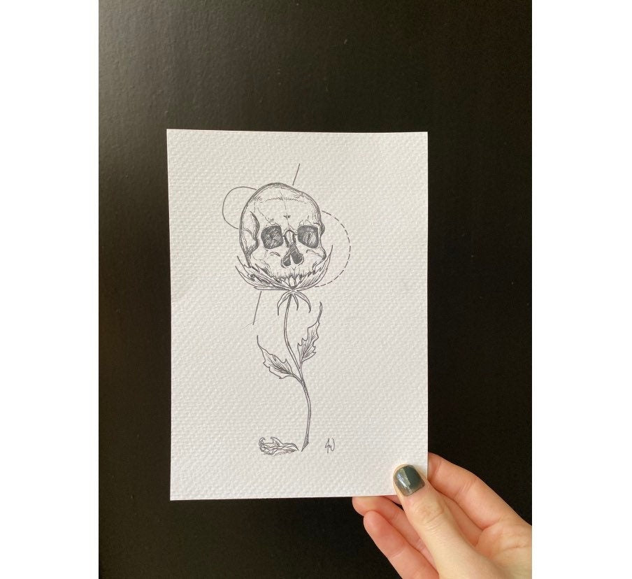 Skull Flower Art Print