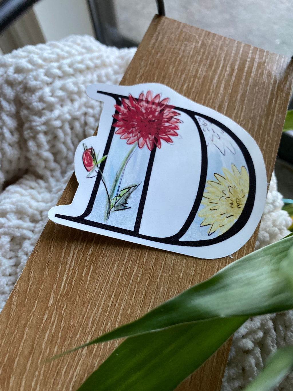 D is for dahlia sticker