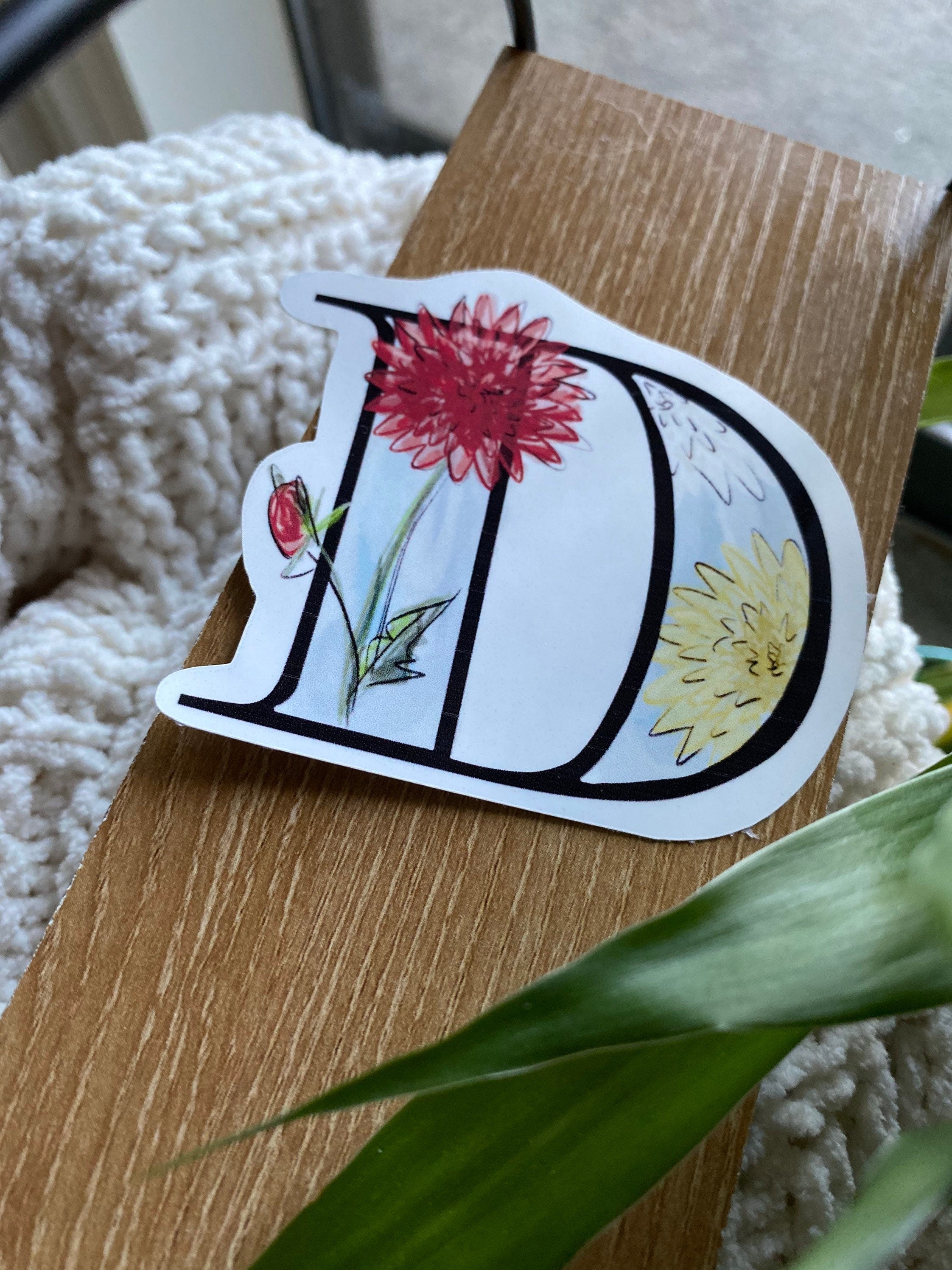 D is for dahlia sticker