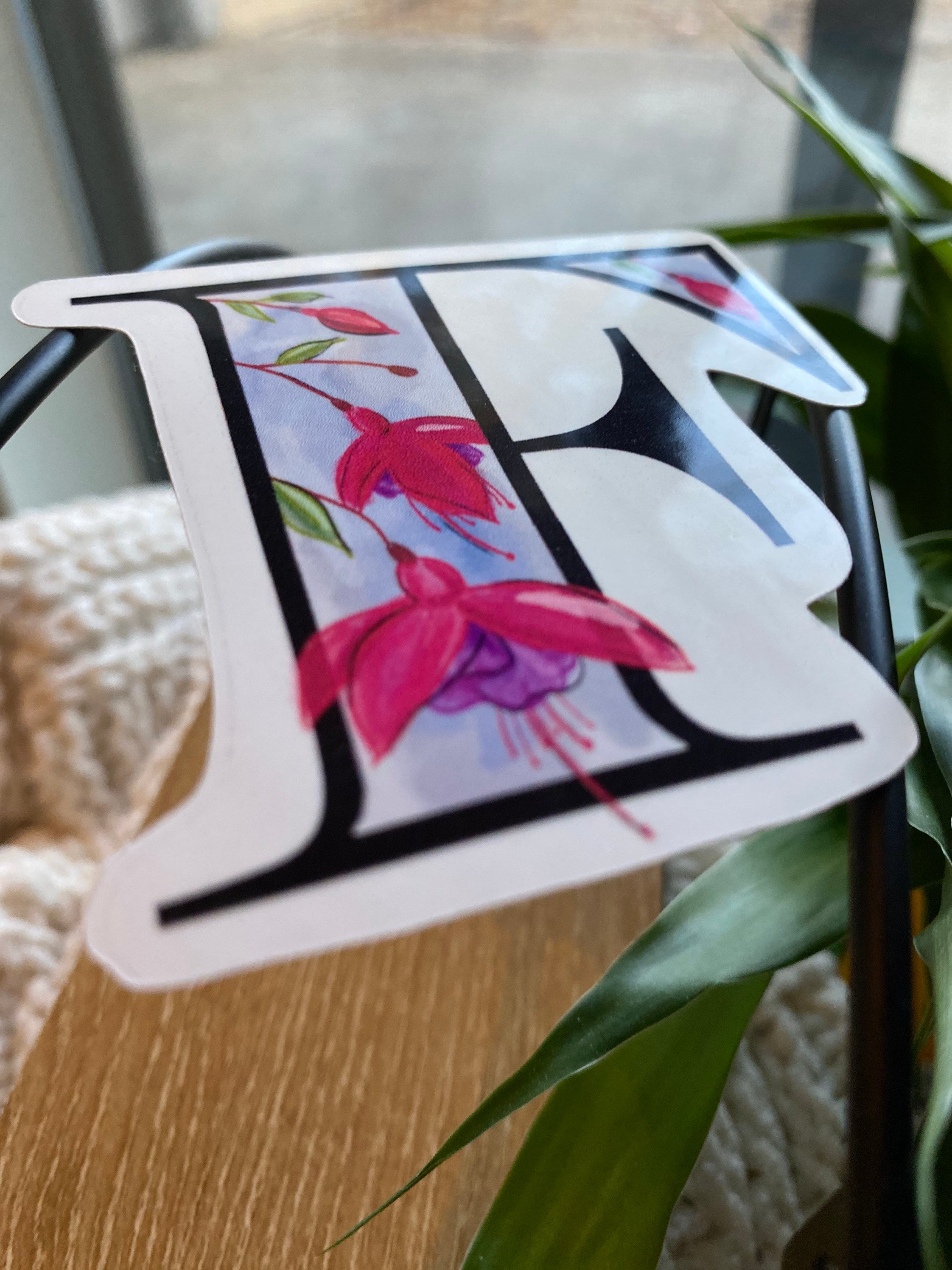 3” F is for Fuschia Sticker