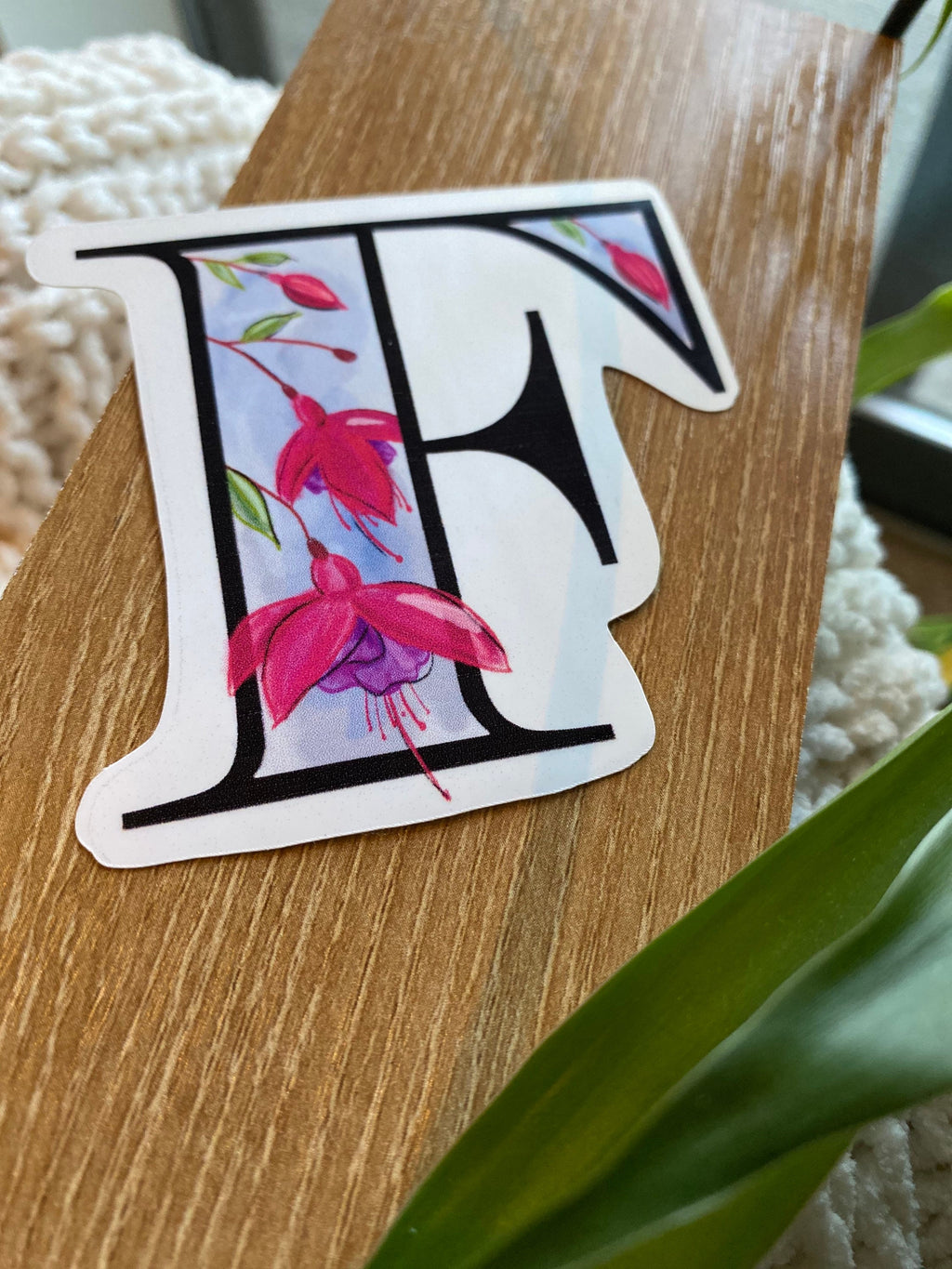 3” F is for Fuschia Sticker