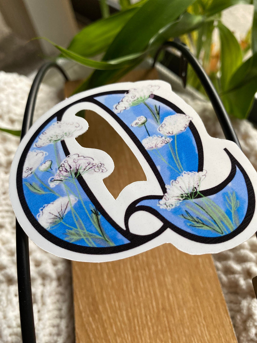 3” Q is for Queen Anne’s lace sticker