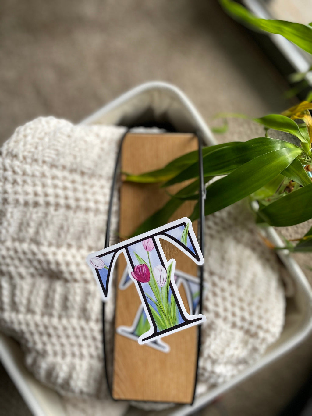 3” T is for Tulip sticker