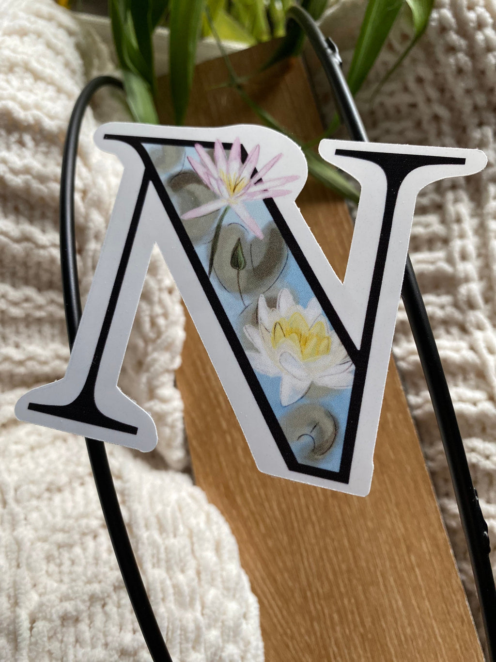 3” N is for nymphaea sticker