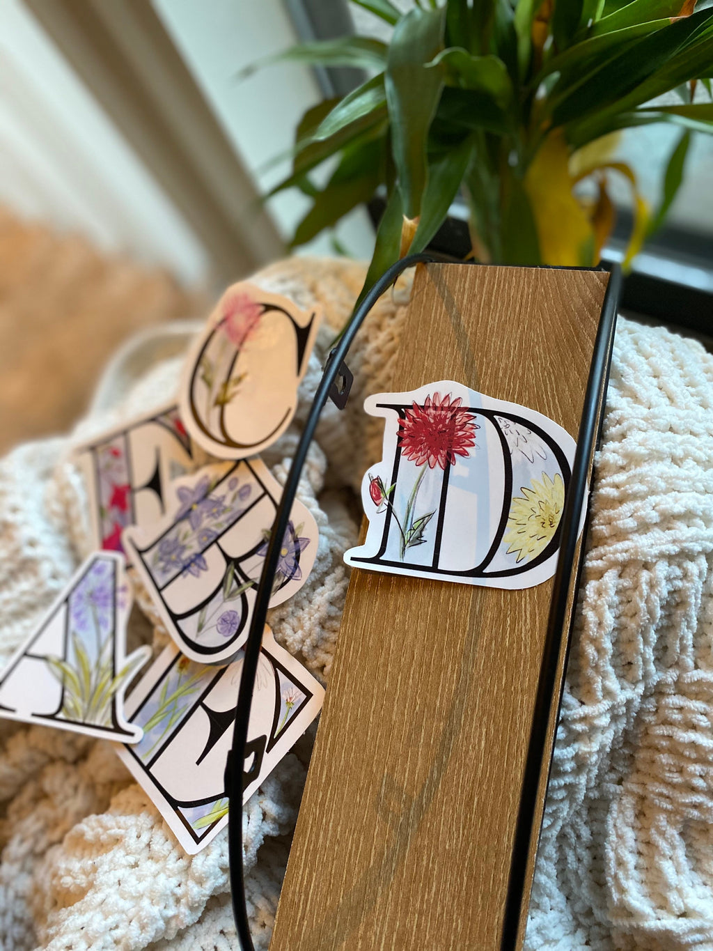 D is for dahlia sticker