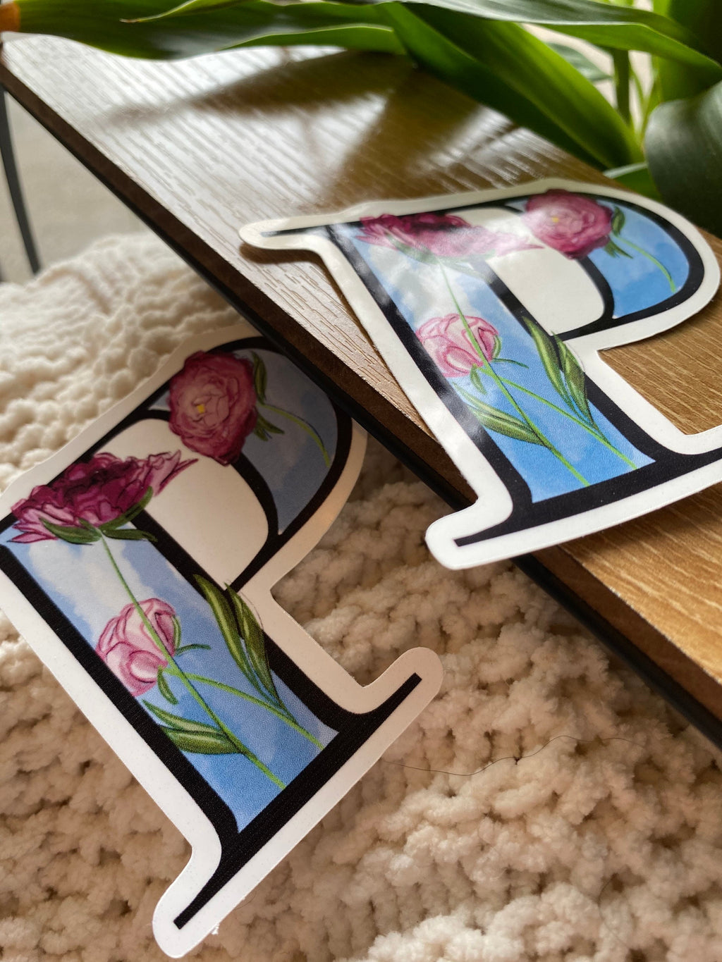 3” P is for peony sticker