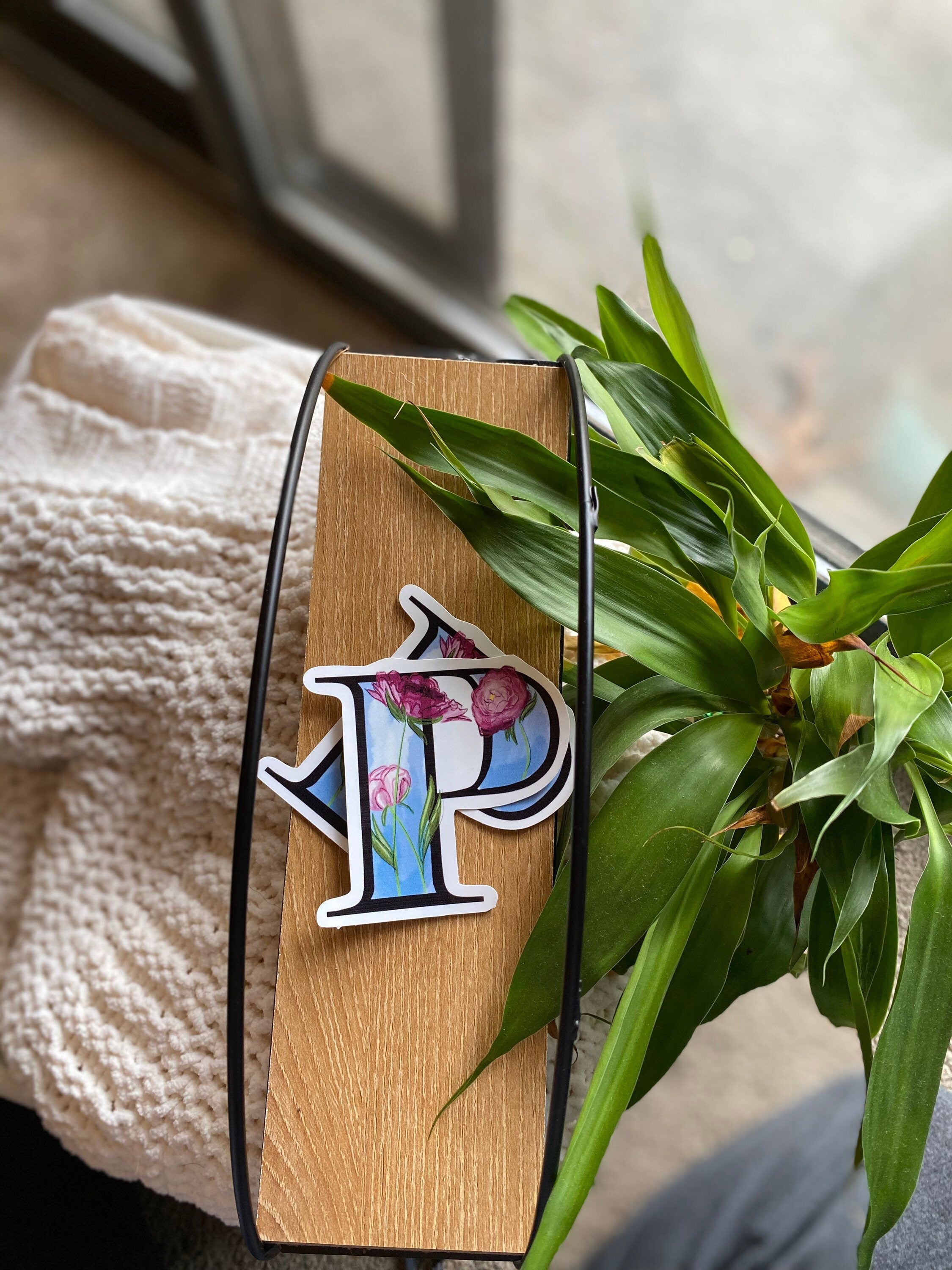 3” P is for peony sticker
