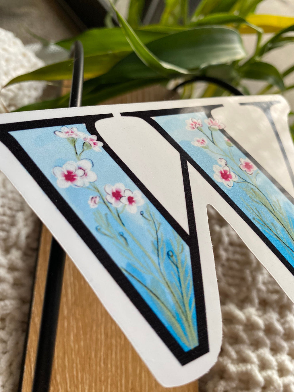 3” W is for Wax Flower sticker