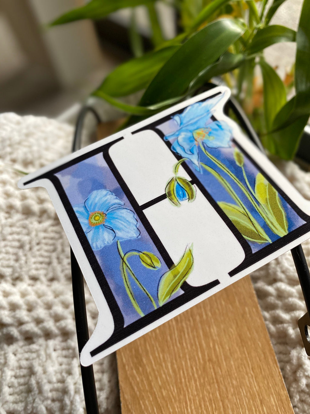 H is for Himalayan Blue Poppy Sticker